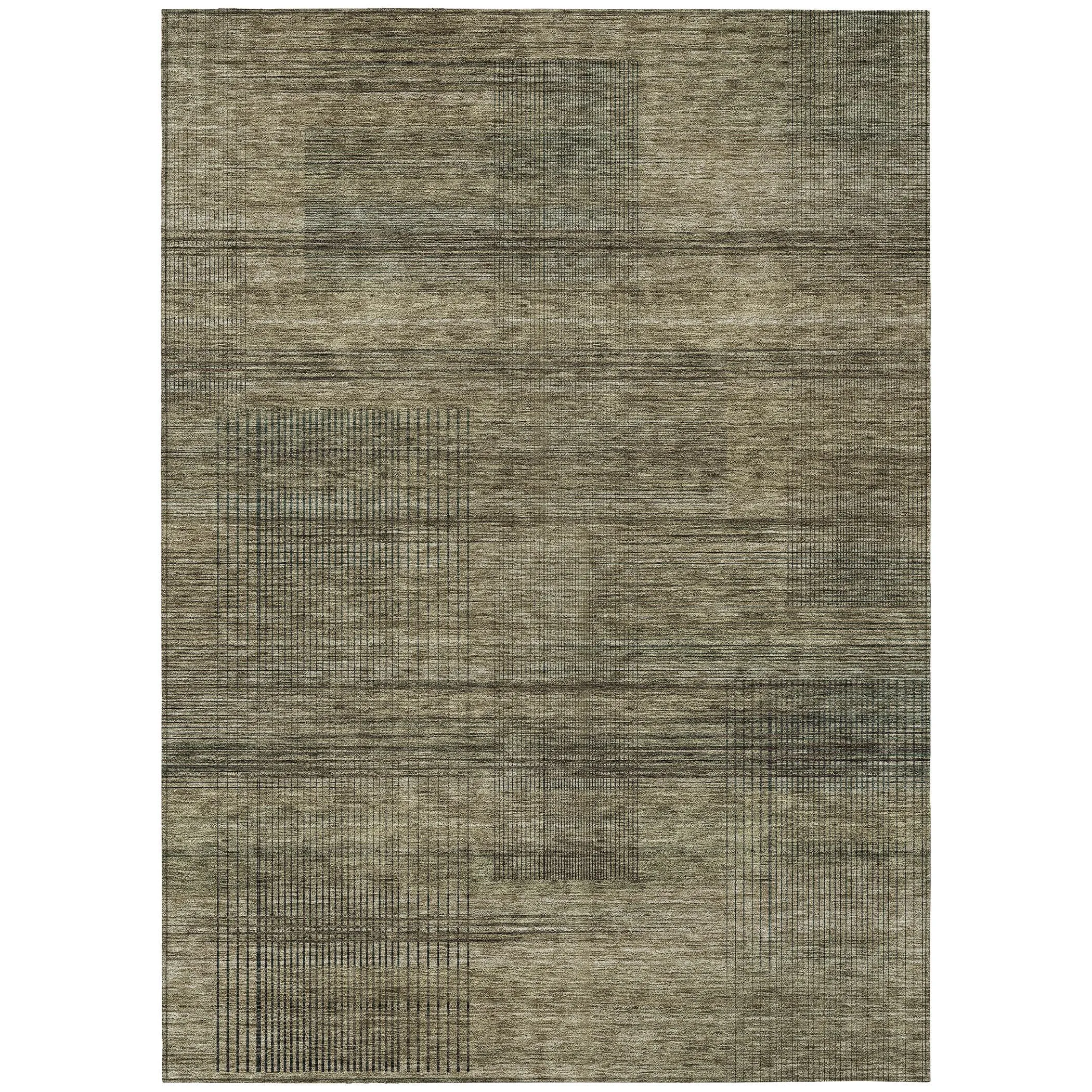 Machine Washable Indoor/ Outdoor Chantille Contemporary Imprints Rug