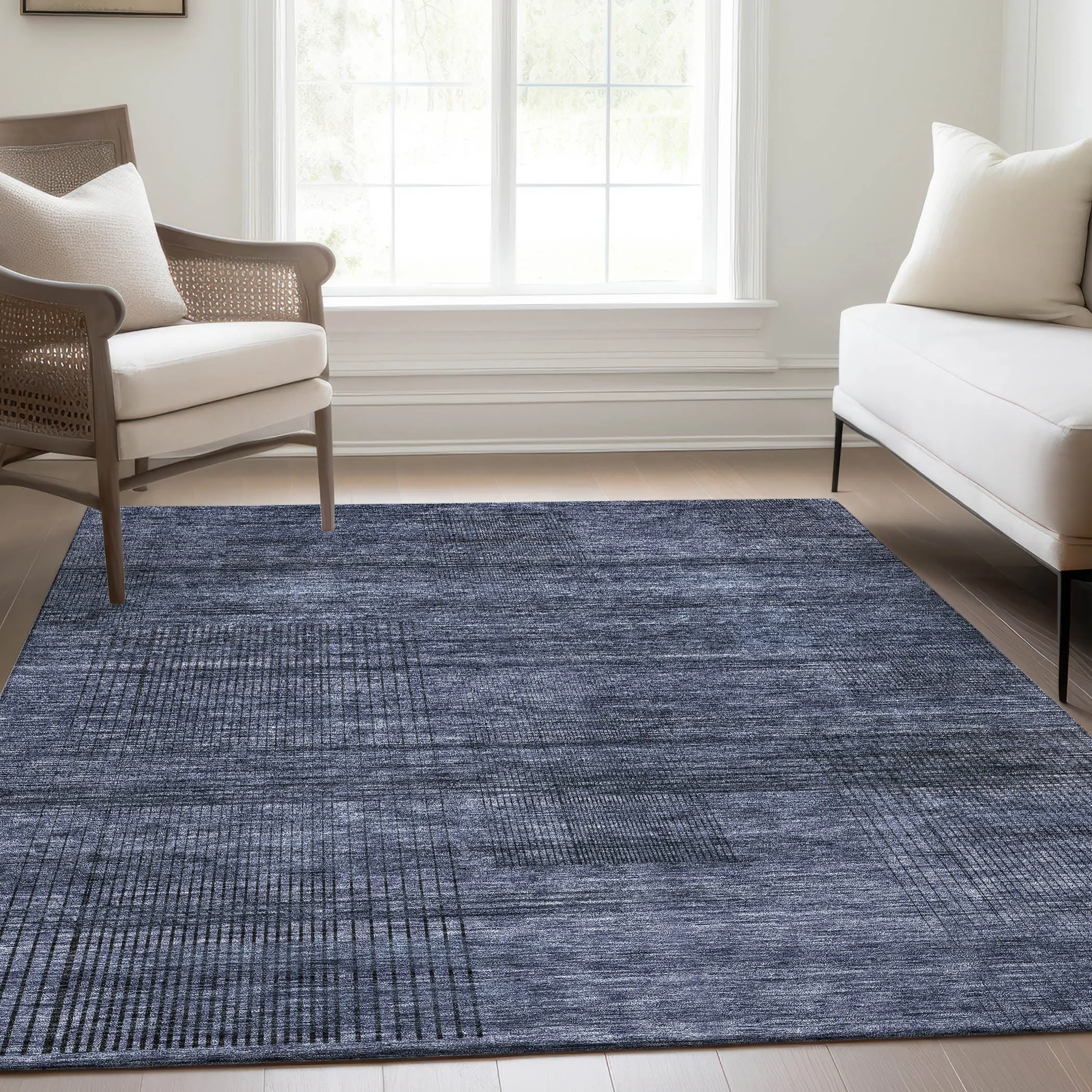 Machine Washable Indoor/ Outdoor Chantille Contemporary Imprints Rug