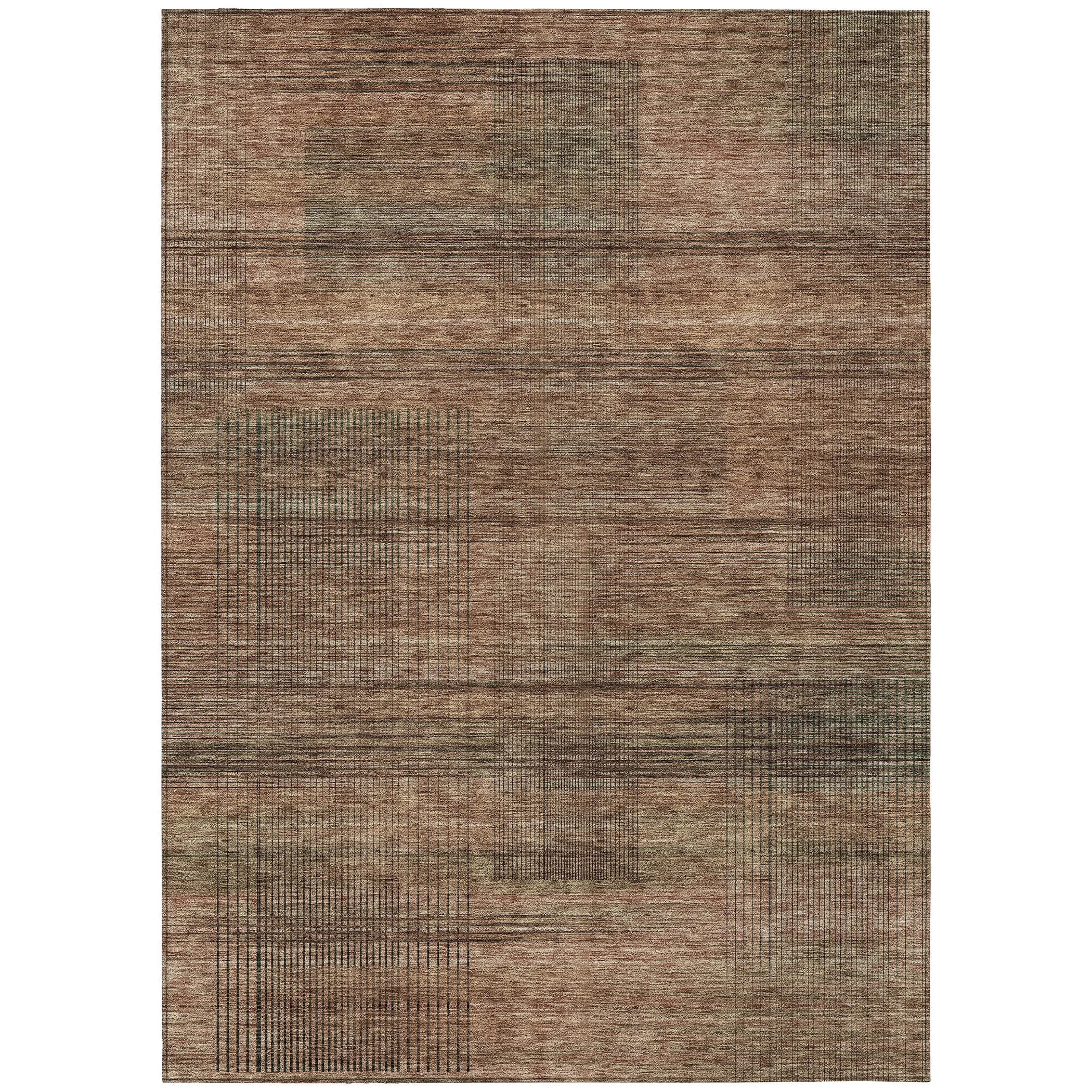 Machine Washable Indoor/ Outdoor Chantille Contemporary Imprints Rug