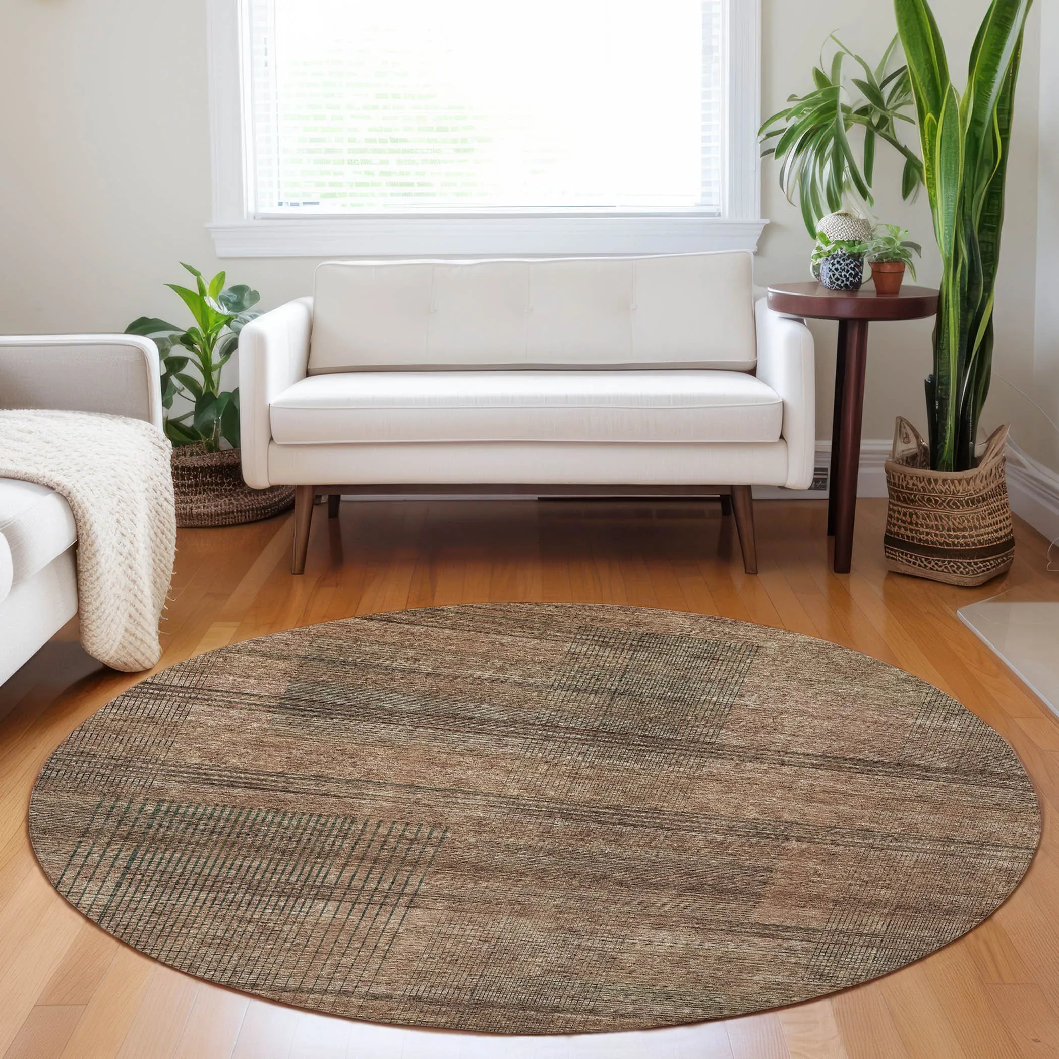 Machine Washable Indoor/ Outdoor Chantille Contemporary Imprints Rug