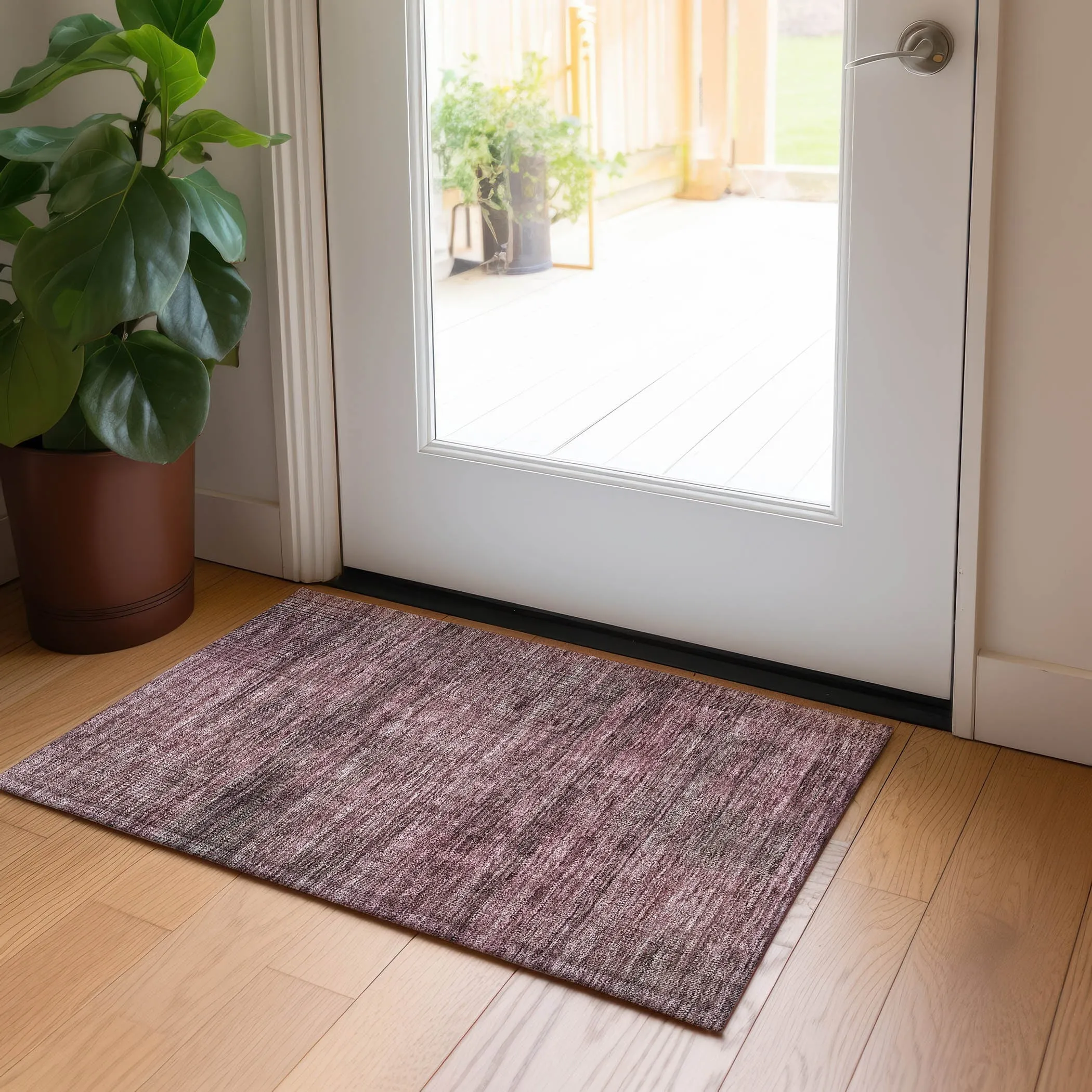 Machine Washable Indoor/ Outdoor Chantille Contemporary Imprints Rug