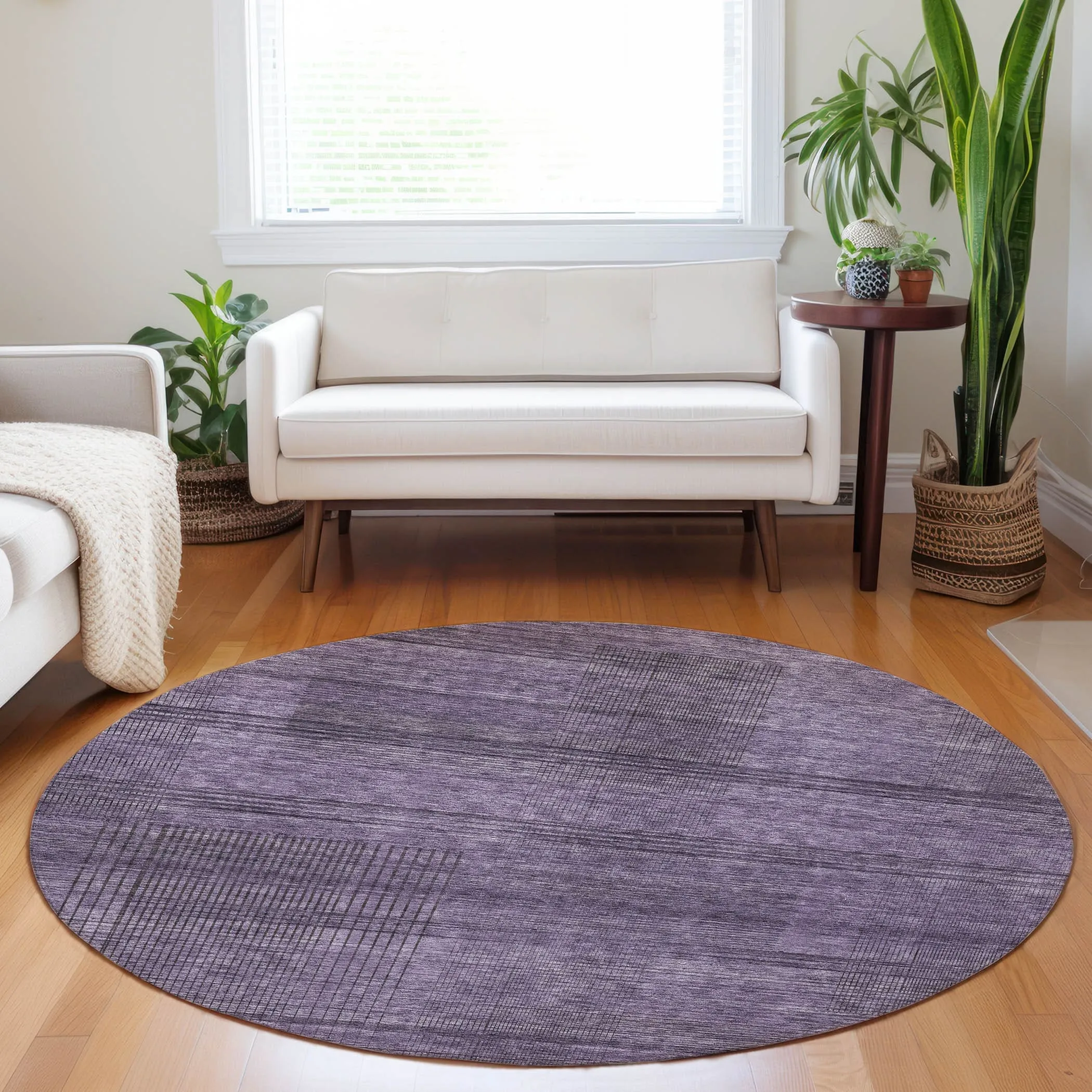 Machine Washable Indoor/ Outdoor Chantille Contemporary Imprints Rug
