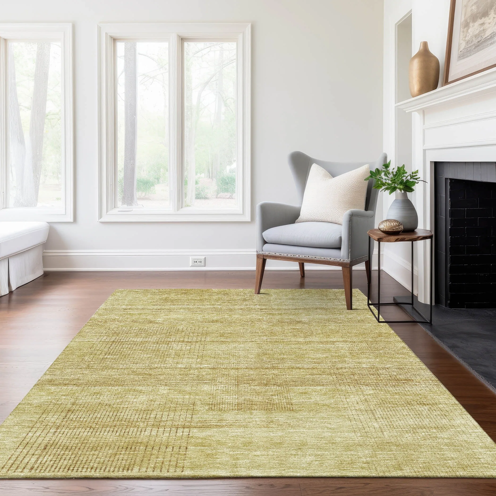 Machine Washable Indoor/ Outdoor Chantille Contemporary Imprints Rug