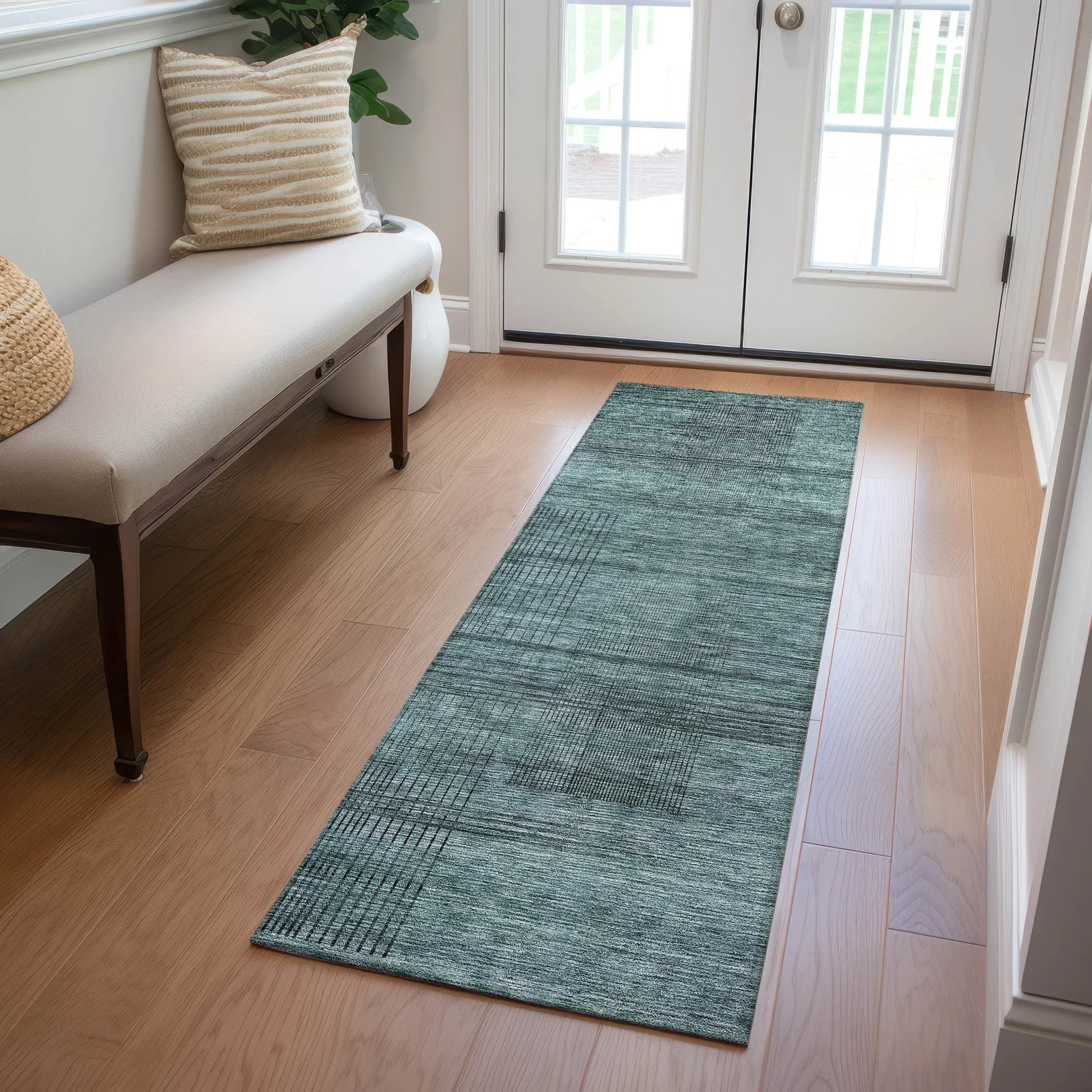Machine Washable Indoor/ Outdoor Chantille Contemporary Imprints Rug