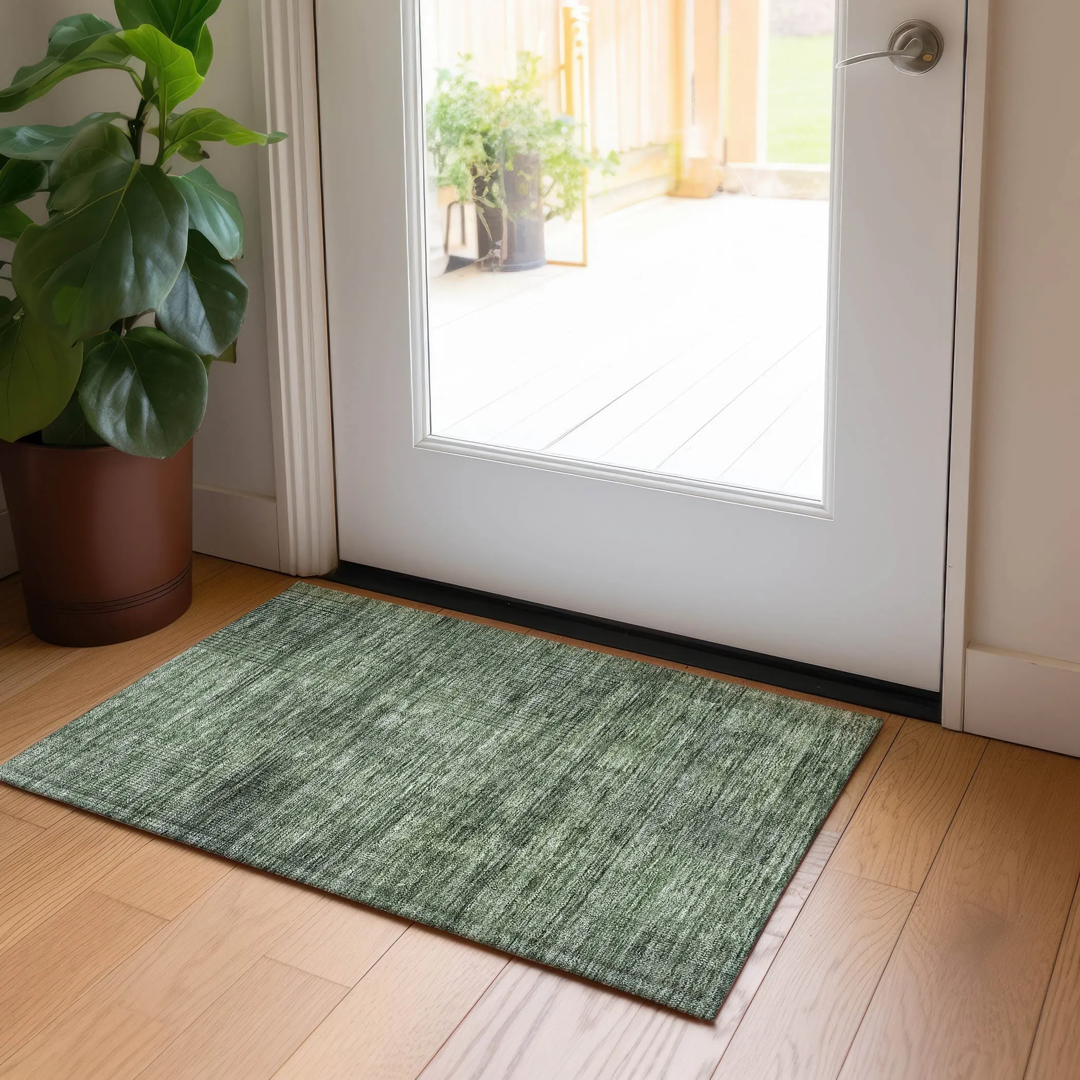 Machine Washable Indoor/ Outdoor Chantille Contemporary Imprints Rug