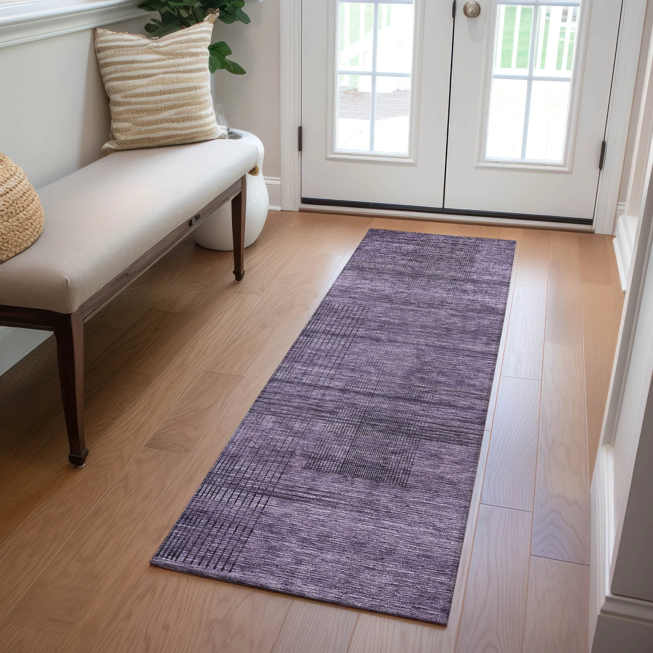 Machine Washable Indoor/ Outdoor Chantille Contemporary Imprints Rug