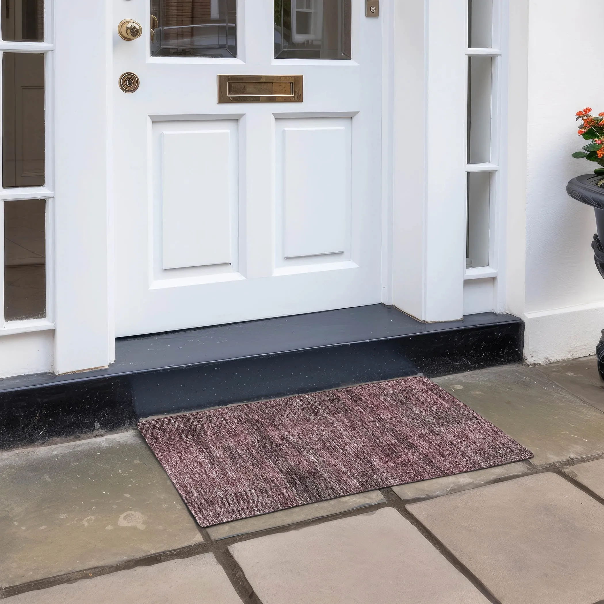Machine Washable Indoor/ Outdoor Chantille Contemporary Imprints Rug