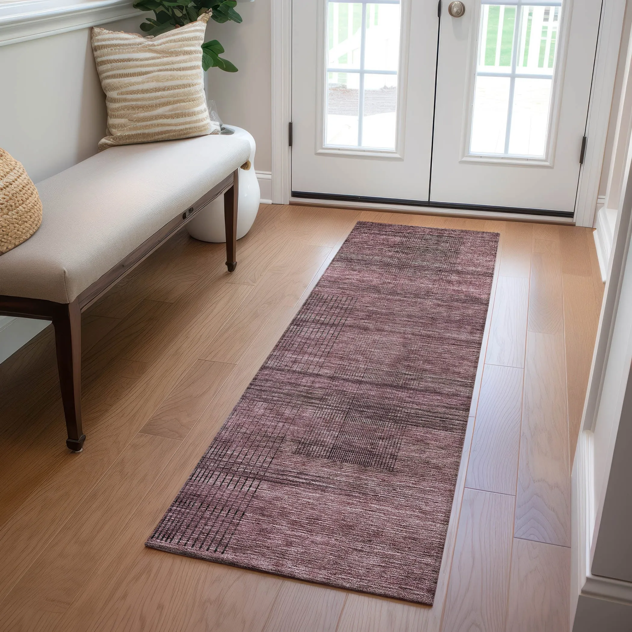 Machine Washable Indoor/ Outdoor Chantille Contemporary Imprints Rug