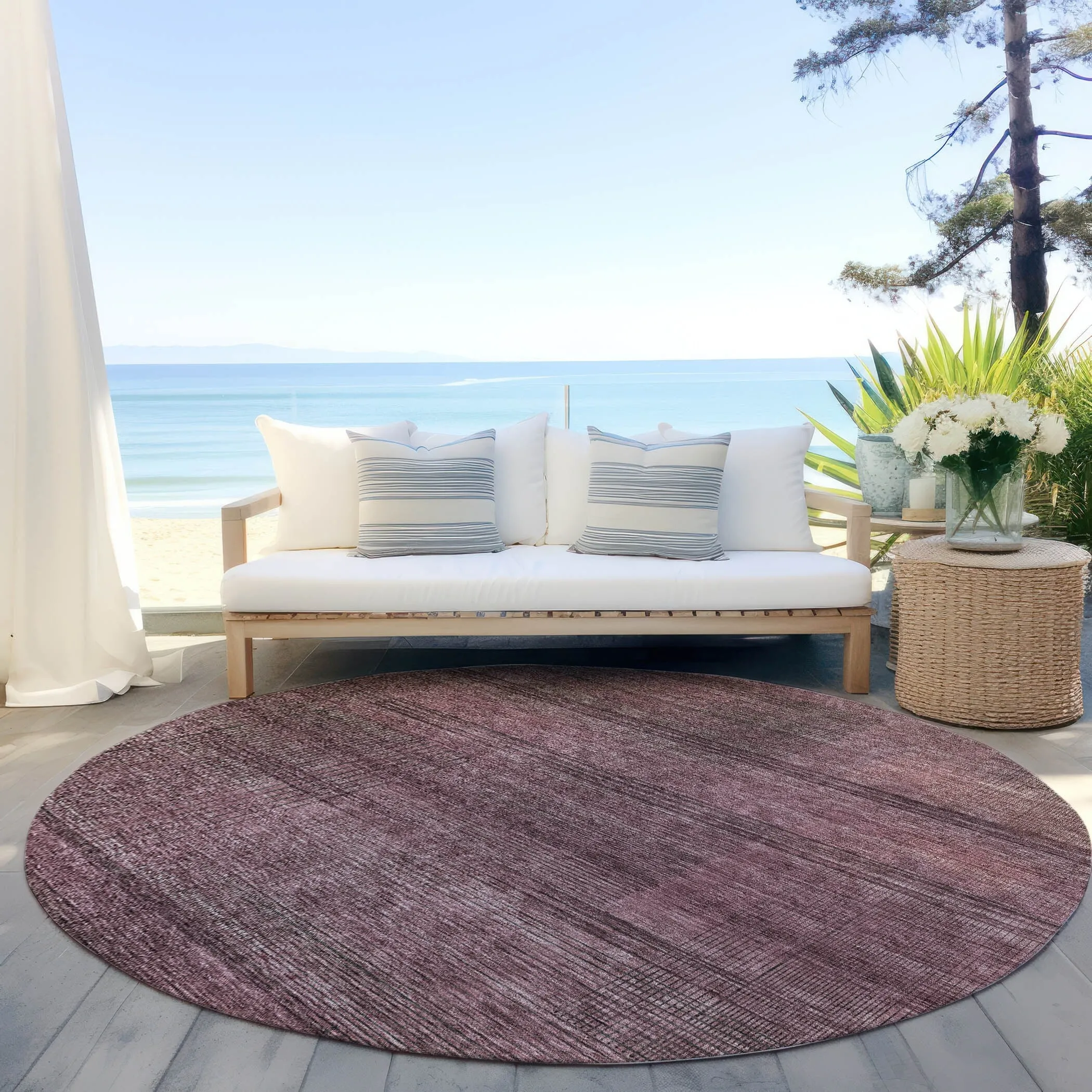 Machine Washable Indoor/ Outdoor Chantille Contemporary Imprints Rug