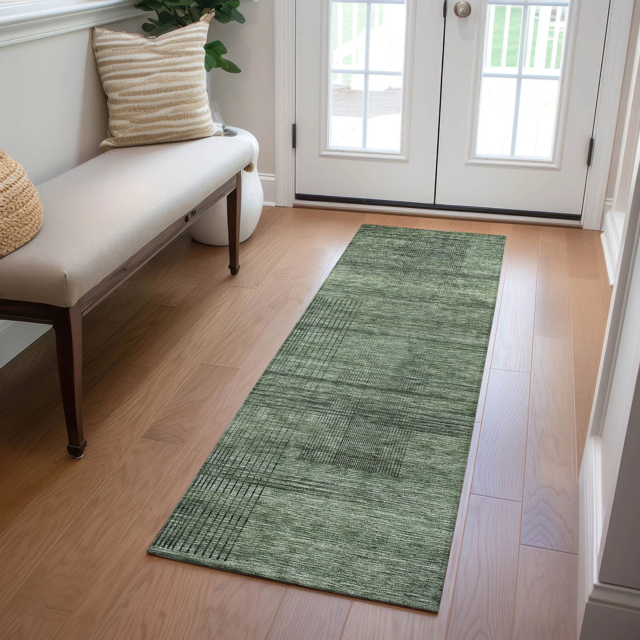 Machine Washable Indoor/ Outdoor Chantille Contemporary Imprints Rug