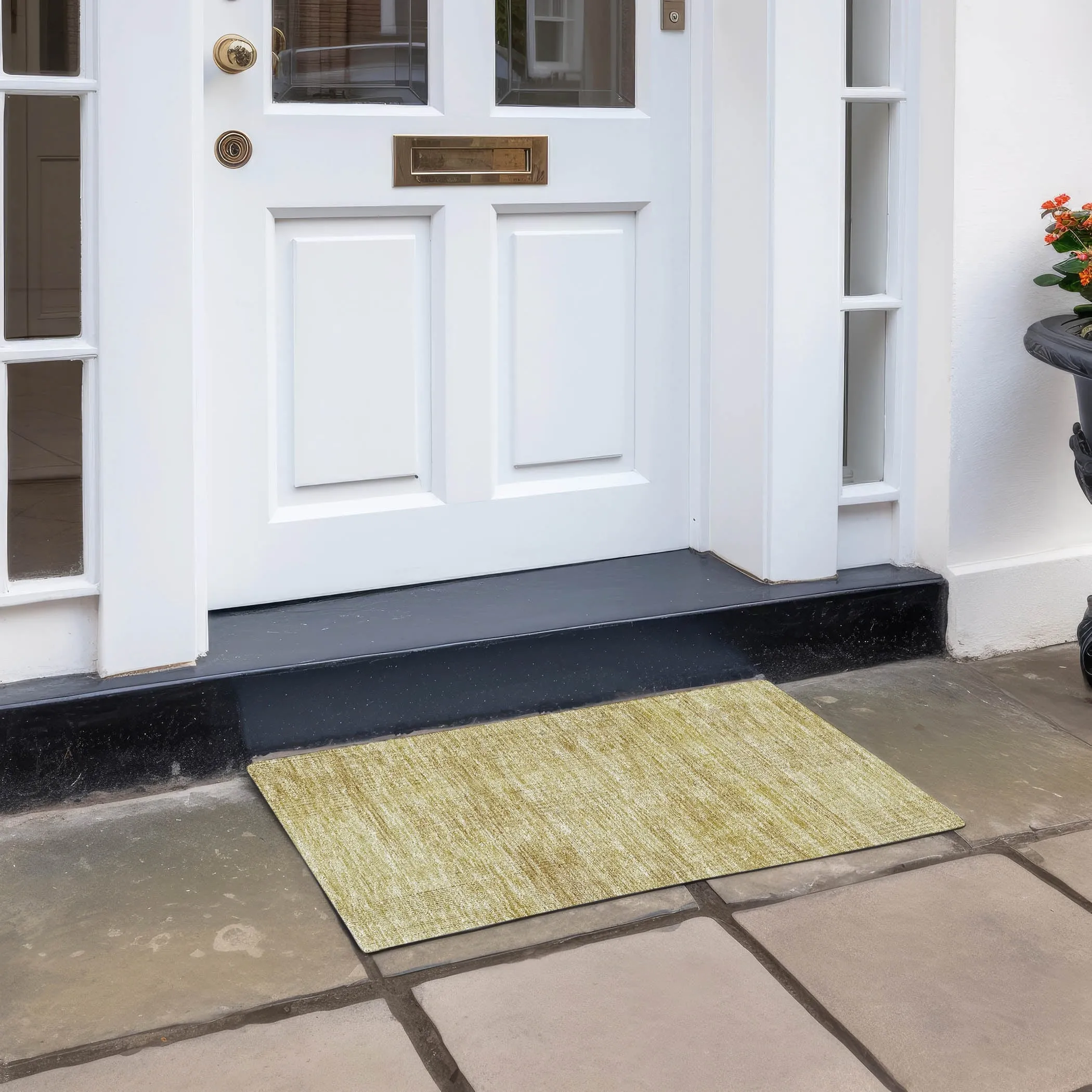 Machine Washable Indoor/ Outdoor Chantille Contemporary Imprints Rug