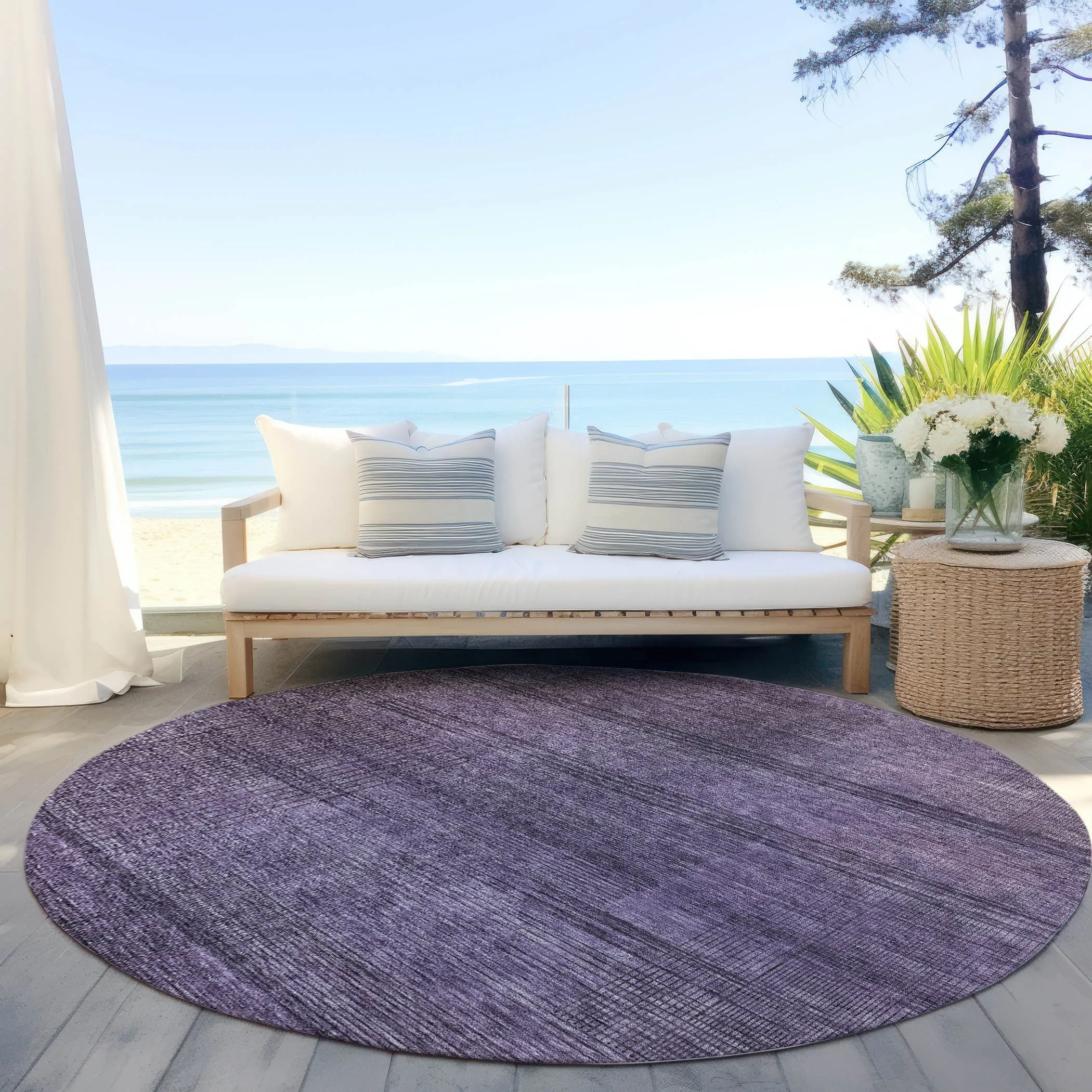 Machine Washable Indoor/ Outdoor Chantille Contemporary Imprints Rug