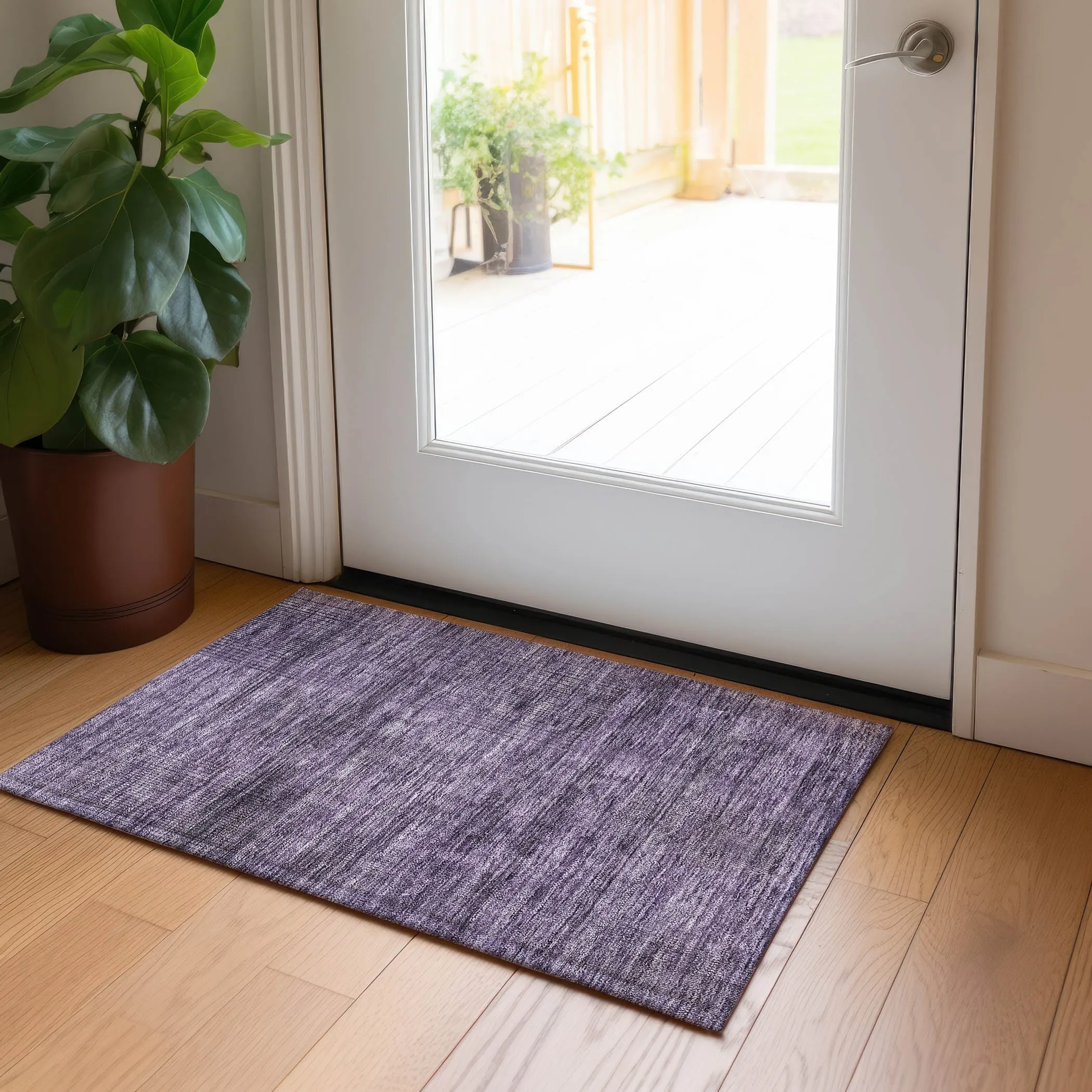 Machine Washable Indoor/ Outdoor Chantille Contemporary Imprints Rug