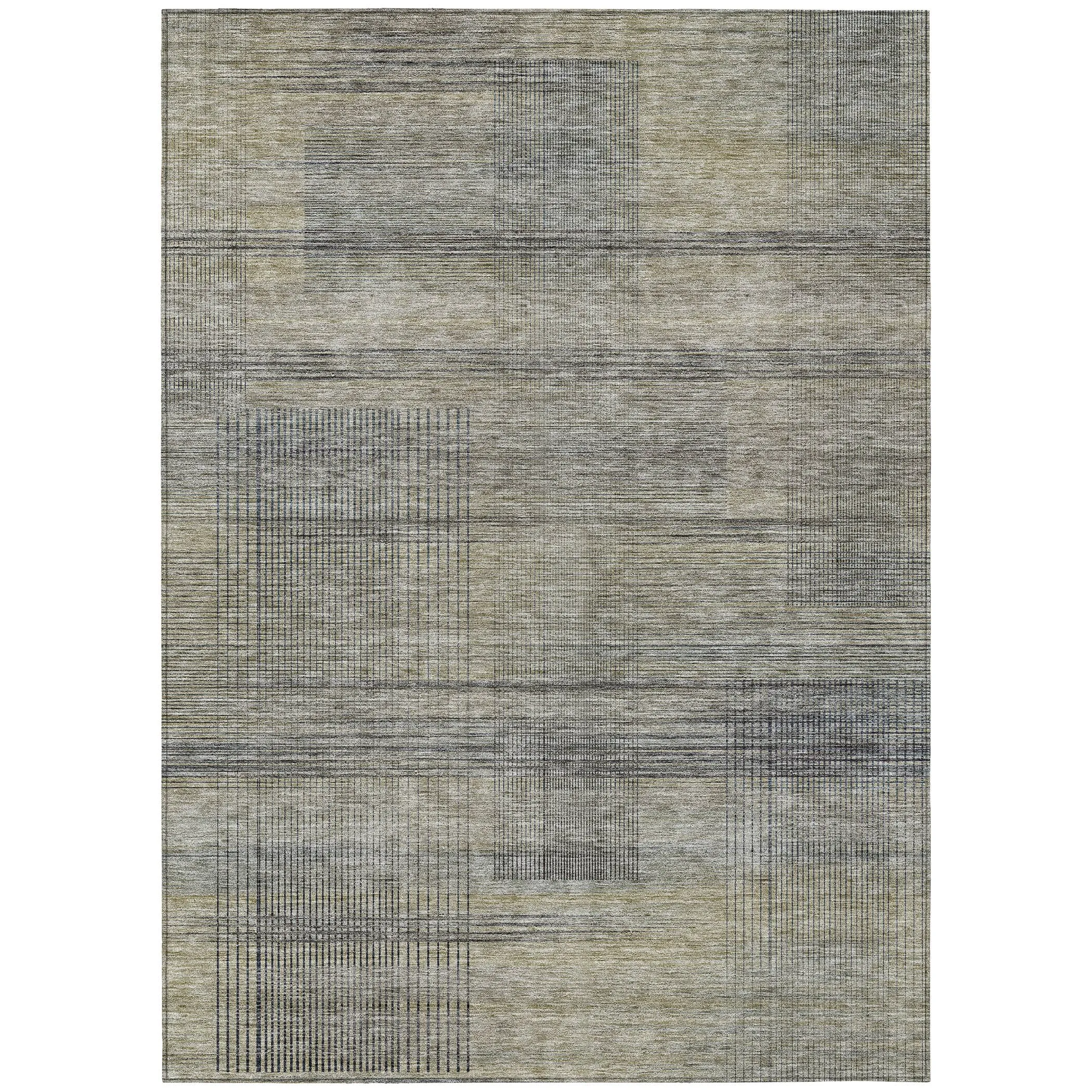 Machine Washable Indoor/ Outdoor Chantille Contemporary Imprints Rug