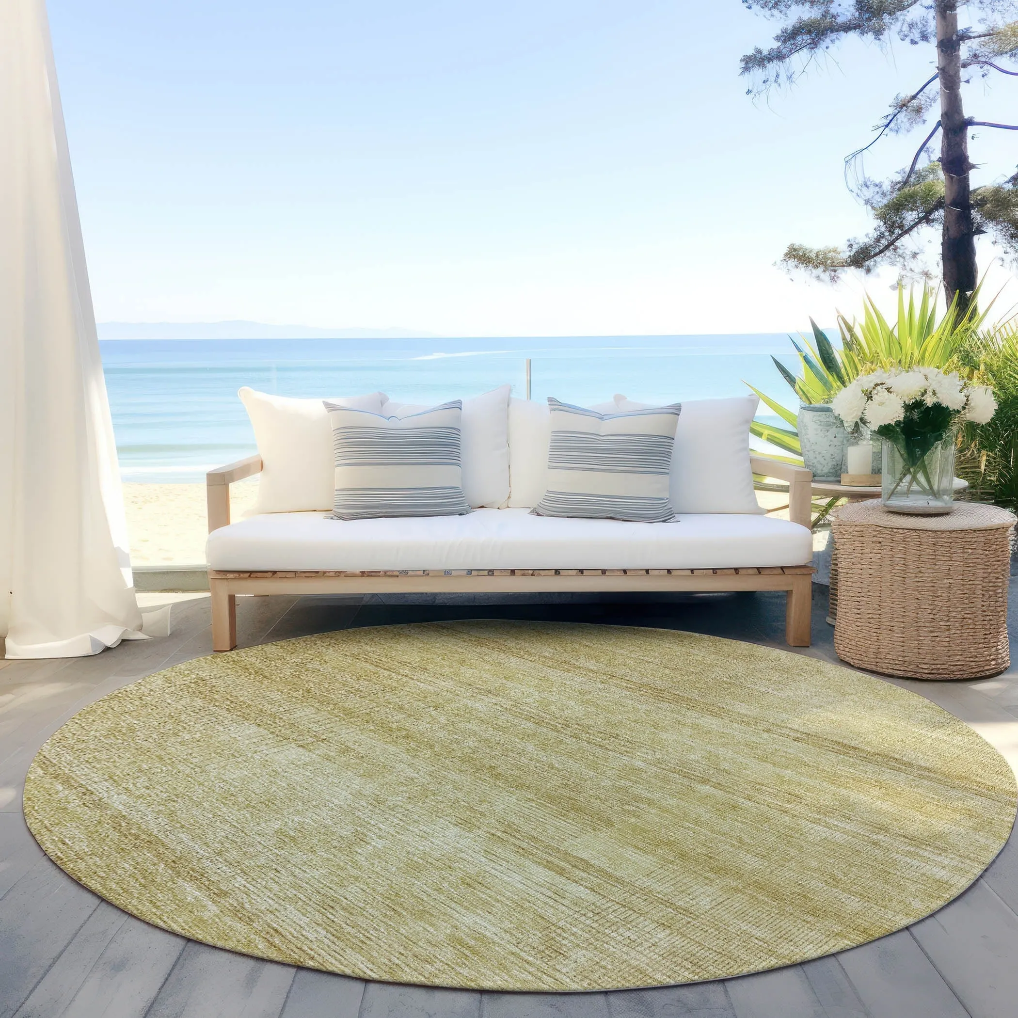 Machine Washable Indoor/ Outdoor Chantille Contemporary Imprints Rug