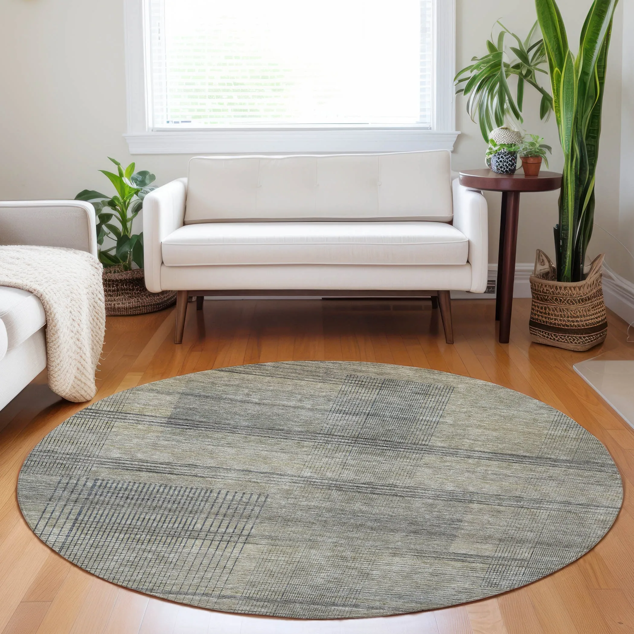 Machine Washable Indoor/ Outdoor Chantille Contemporary Imprints Rug