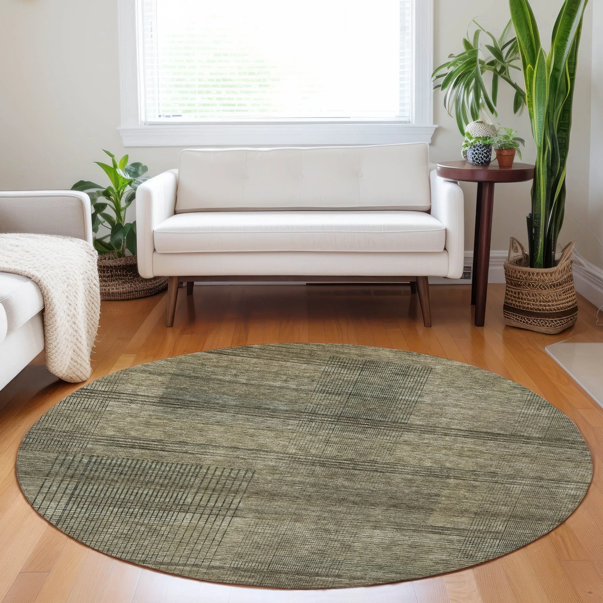 Machine Washable Indoor/ Outdoor Chantille Contemporary Imprints Rug