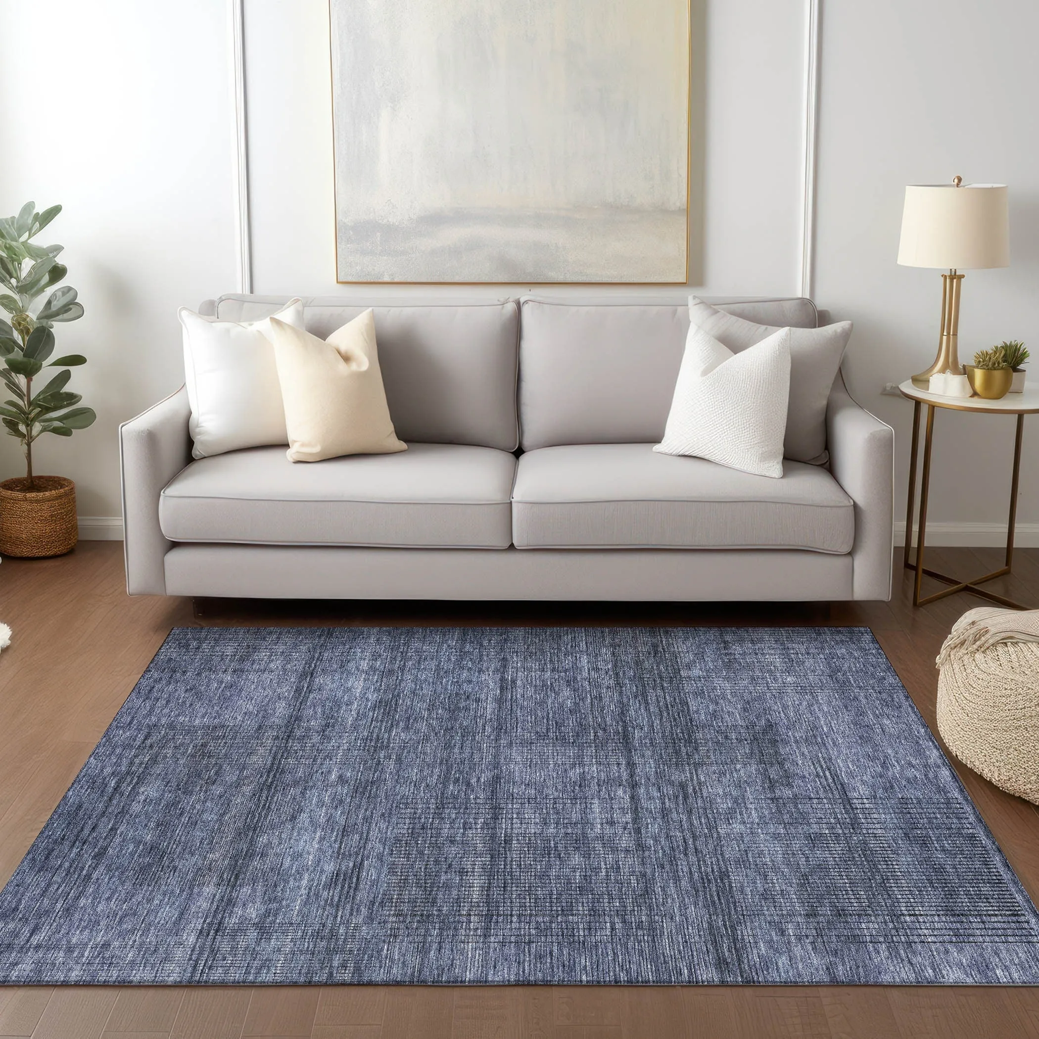 Machine Washable Indoor/ Outdoor Chantille Contemporary Imprints Rug