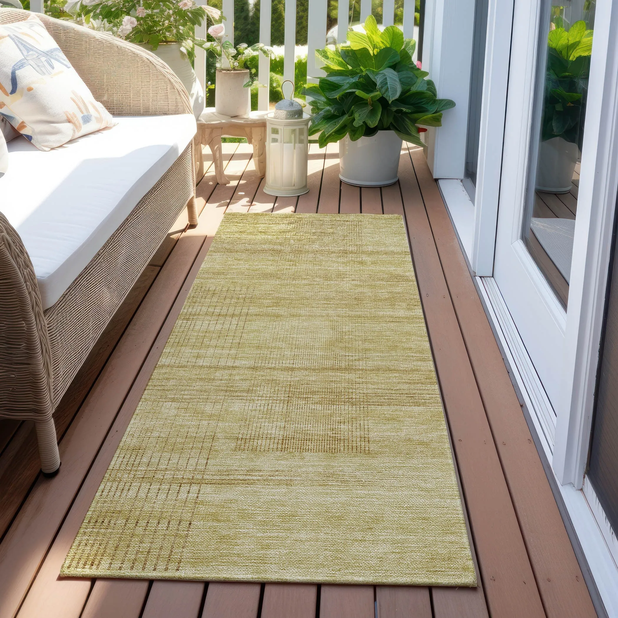 Machine Washable Indoor/ Outdoor Chantille Contemporary Imprints Rug