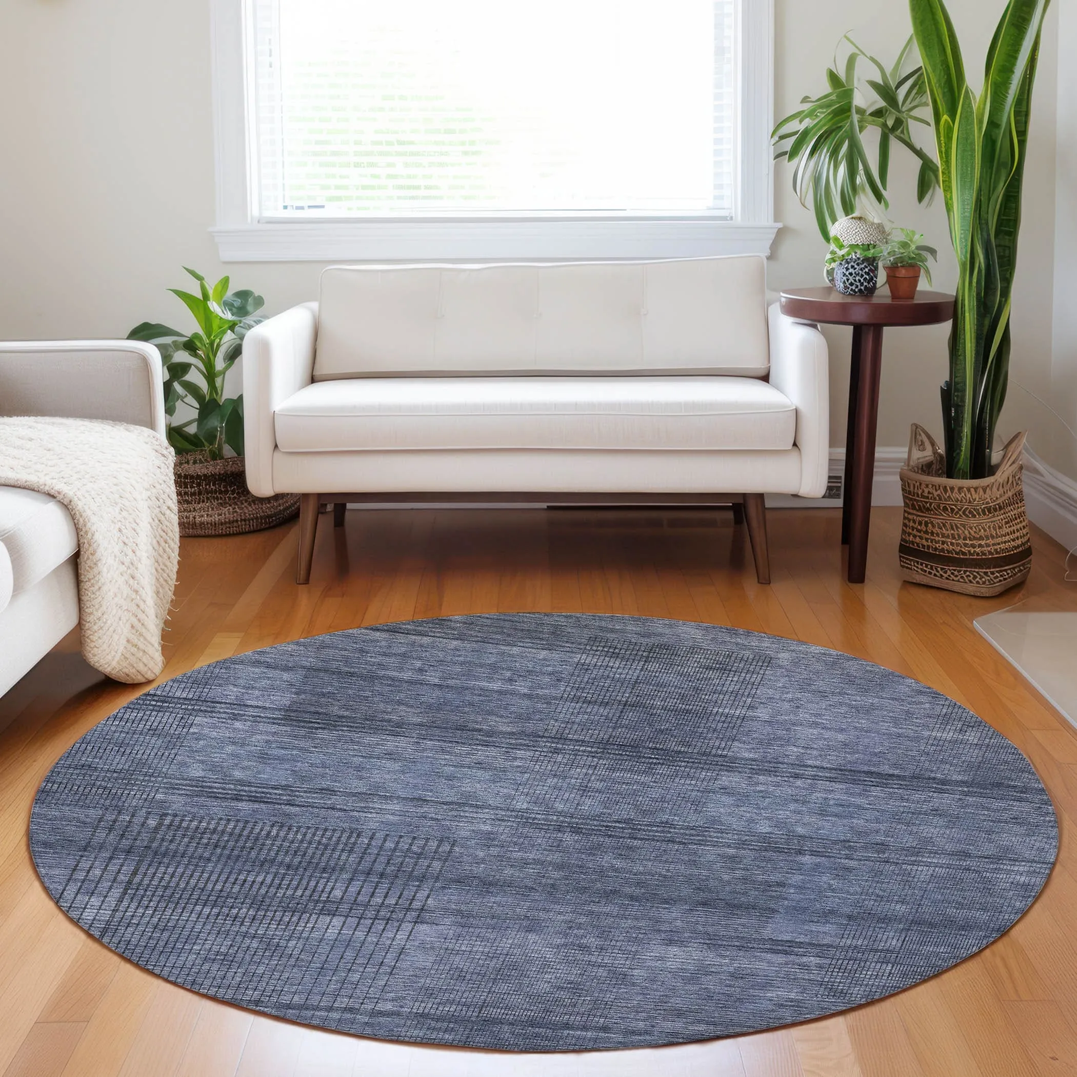 Machine Washable Indoor/ Outdoor Chantille Contemporary Imprints Rug