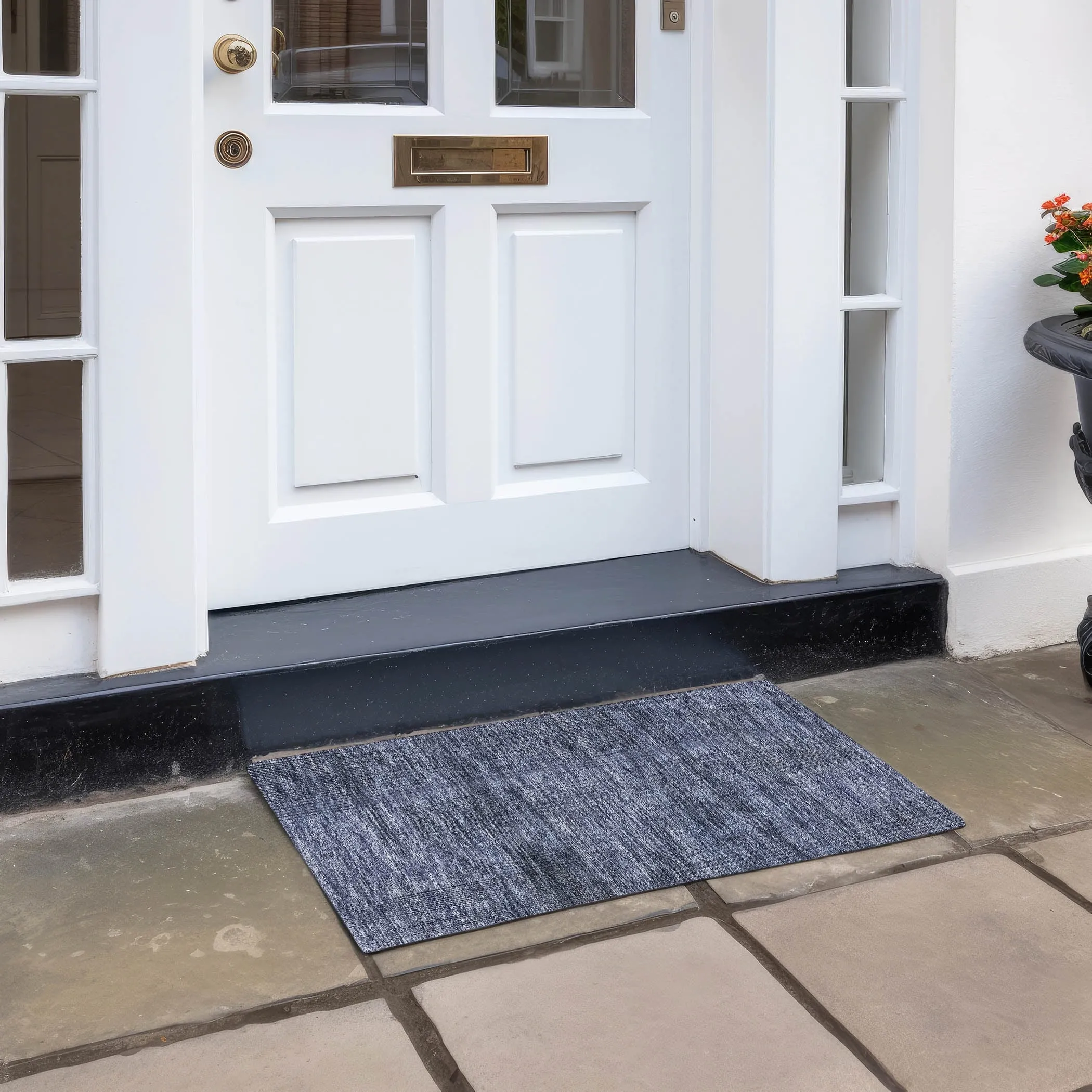 Machine Washable Indoor/ Outdoor Chantille Contemporary Imprints Rug