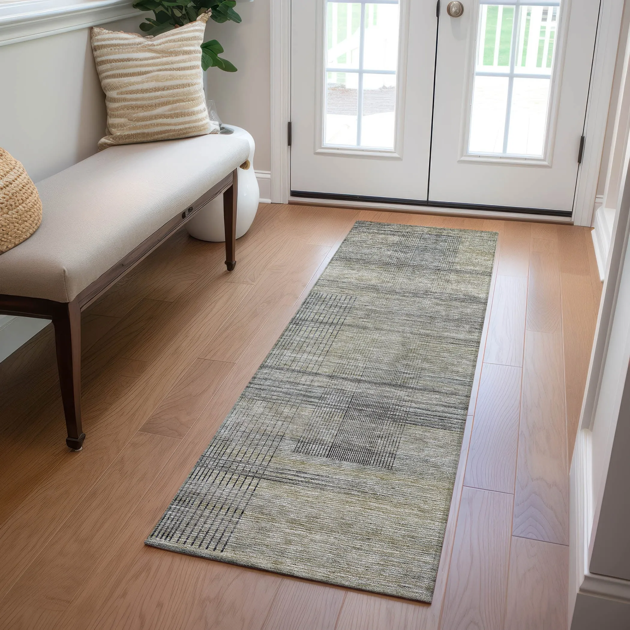 Machine Washable Indoor/ Outdoor Chantille Contemporary Imprints Rug