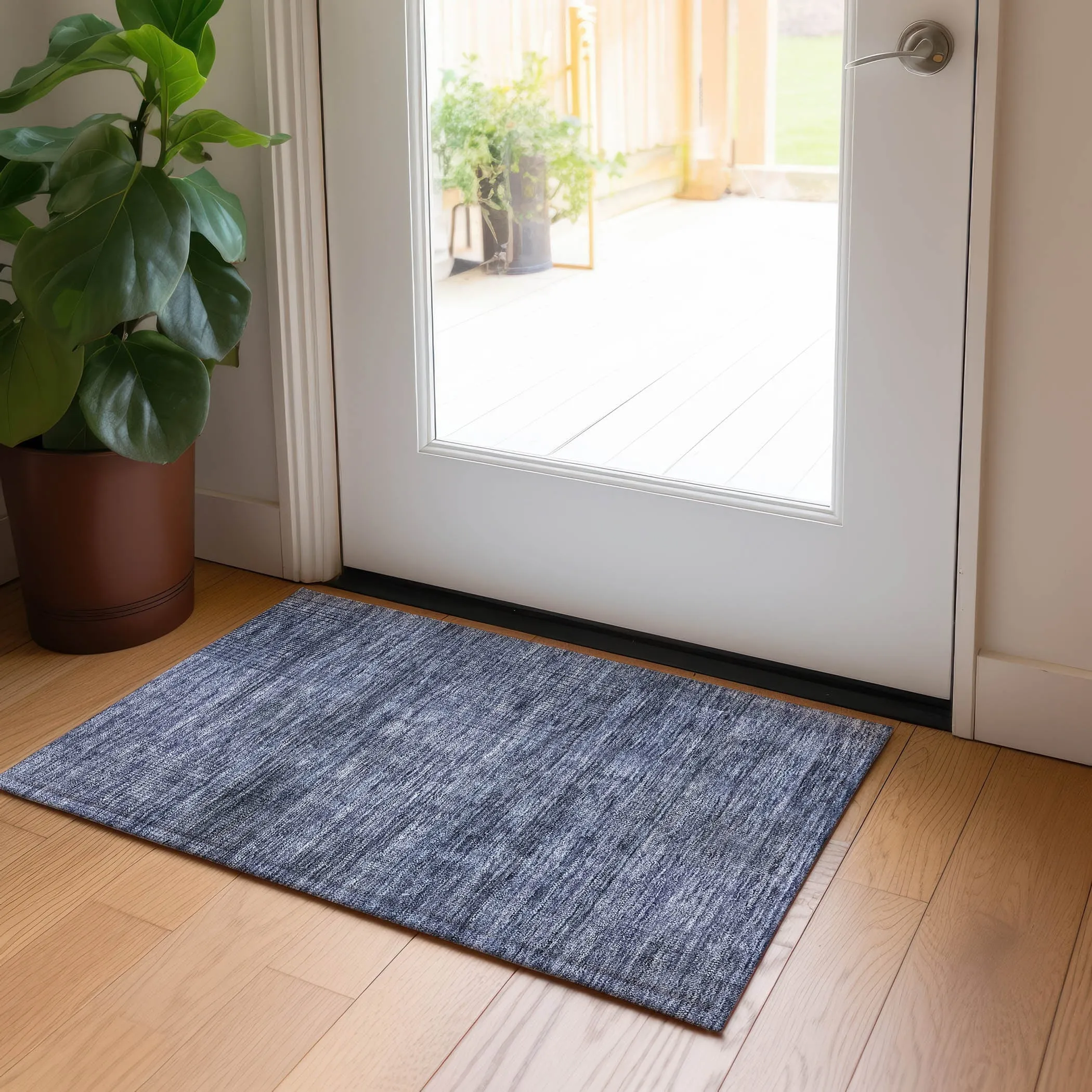 Machine Washable Indoor/ Outdoor Chantille Contemporary Imprints Rug