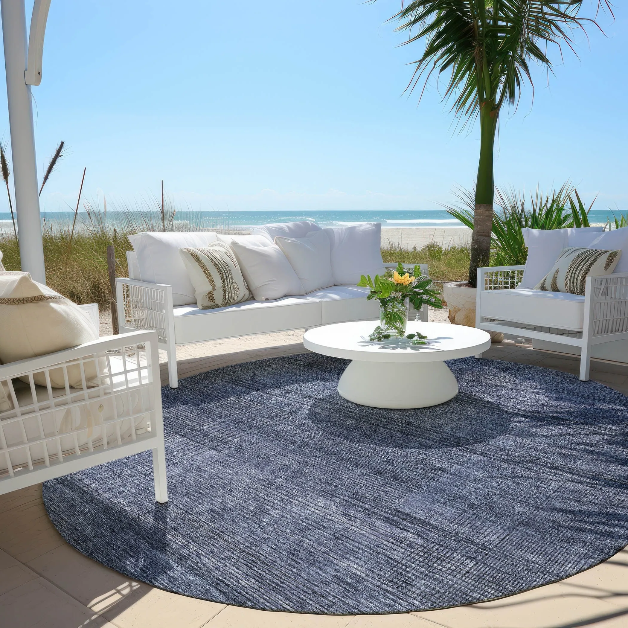 Machine Washable Indoor/ Outdoor Chantille Contemporary Imprints Rug