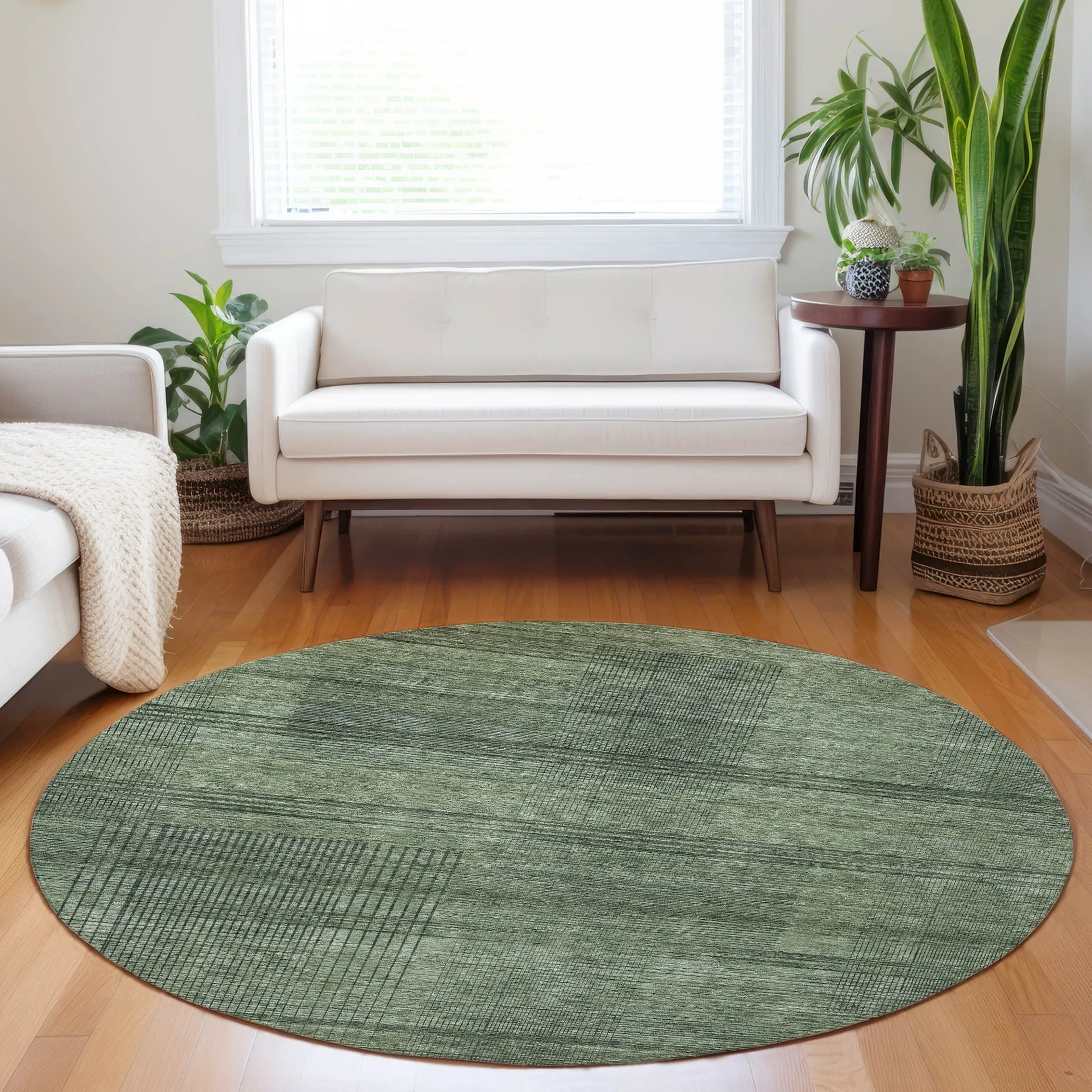 Machine Washable Indoor/ Outdoor Chantille Contemporary Imprints Rug