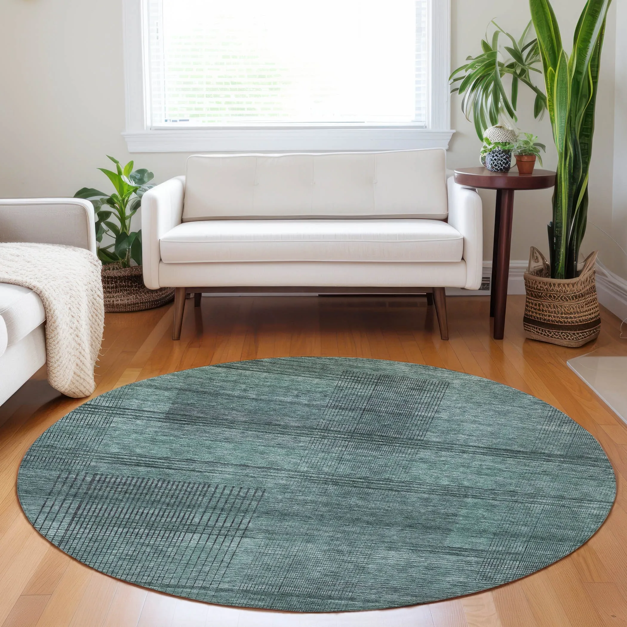 Machine Washable Indoor/ Outdoor Chantille Contemporary Imprints Rug