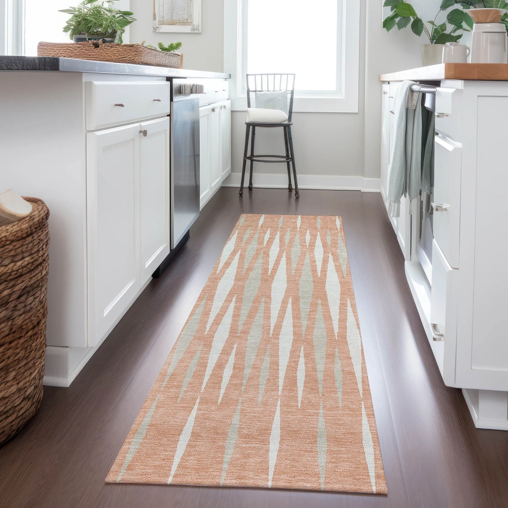 Machine Washable Indoor/ Outdoor Chantille Contemporary Mosaic Rug