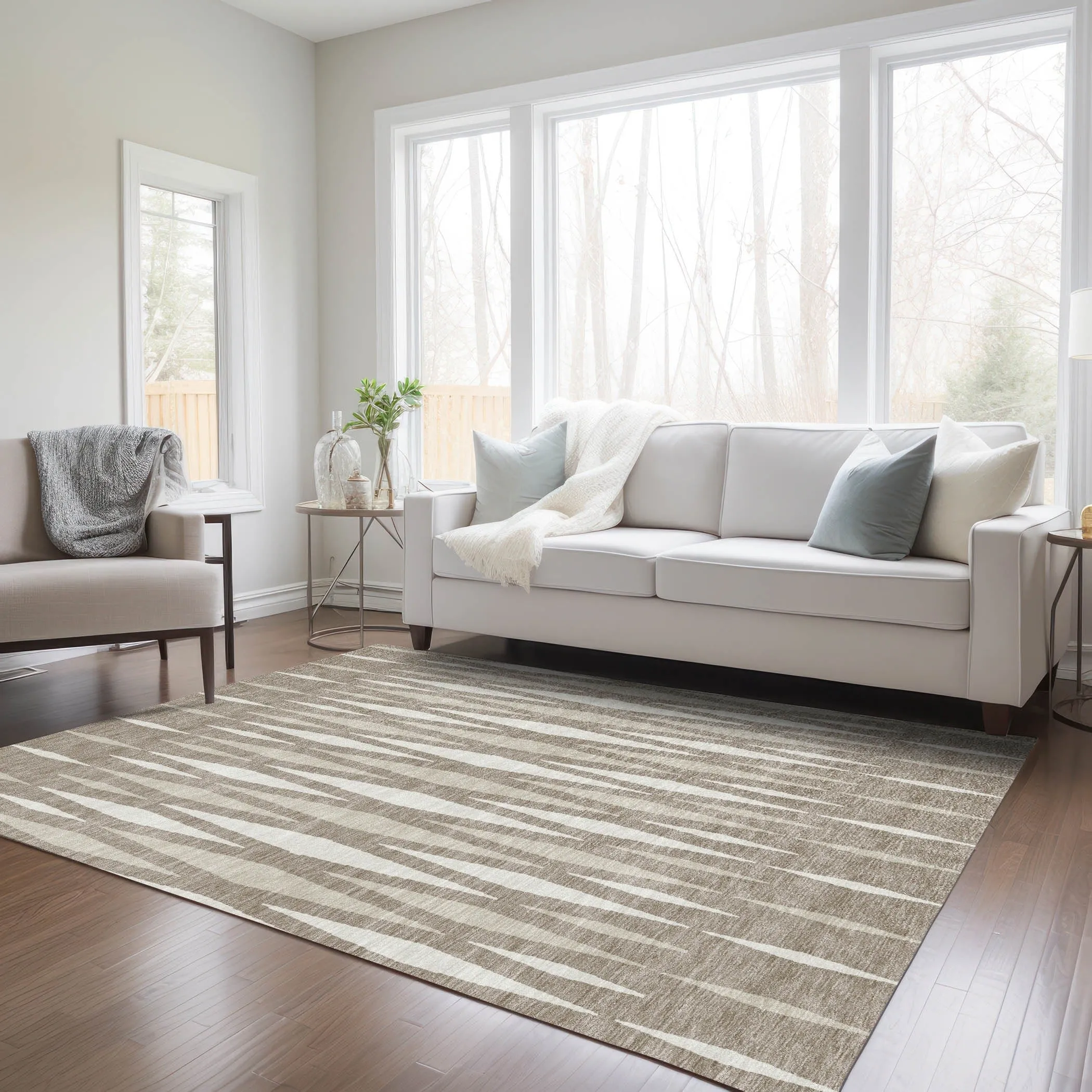 Machine Washable Indoor/ Outdoor Chantille Contemporary Mosaic Rug