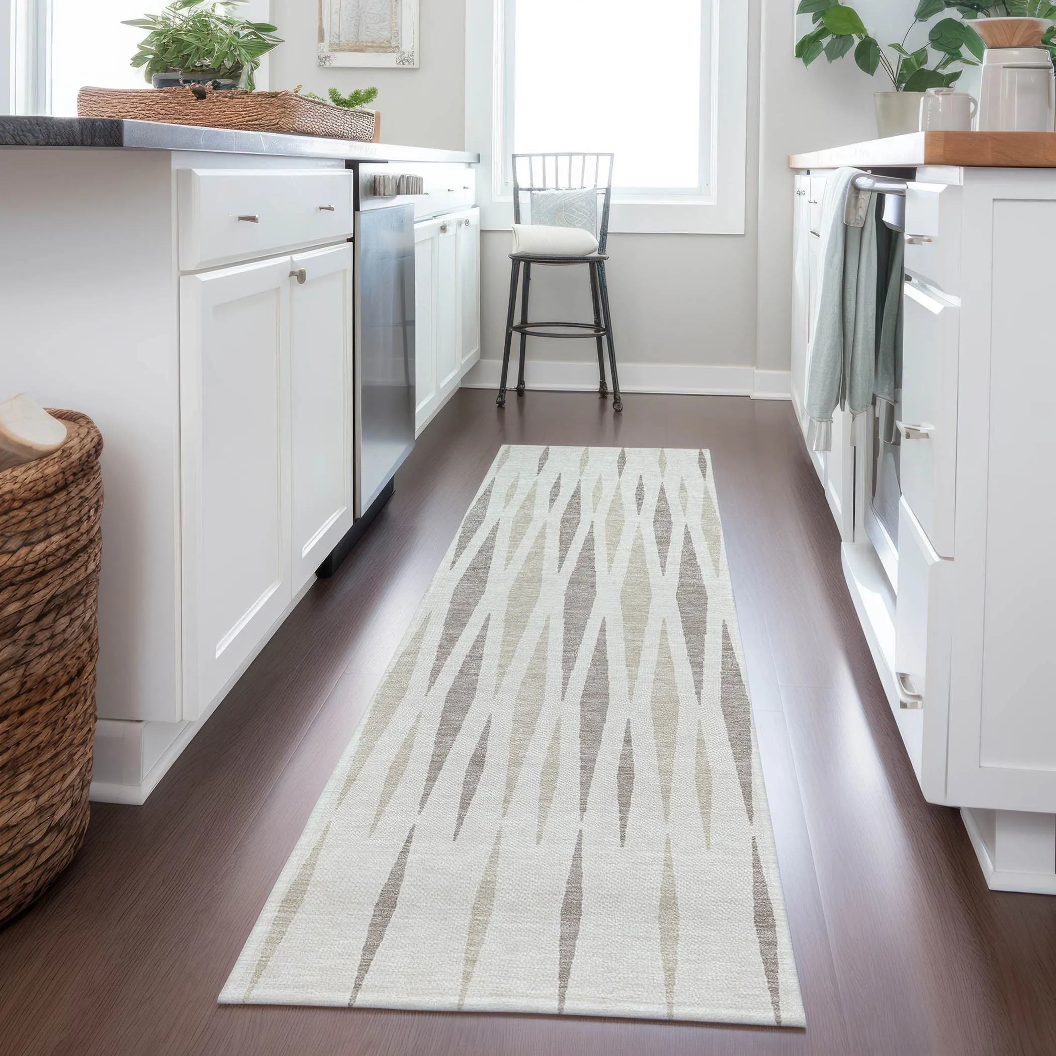 Machine Washable Indoor/ Outdoor Chantille Contemporary Mosaic Rug
