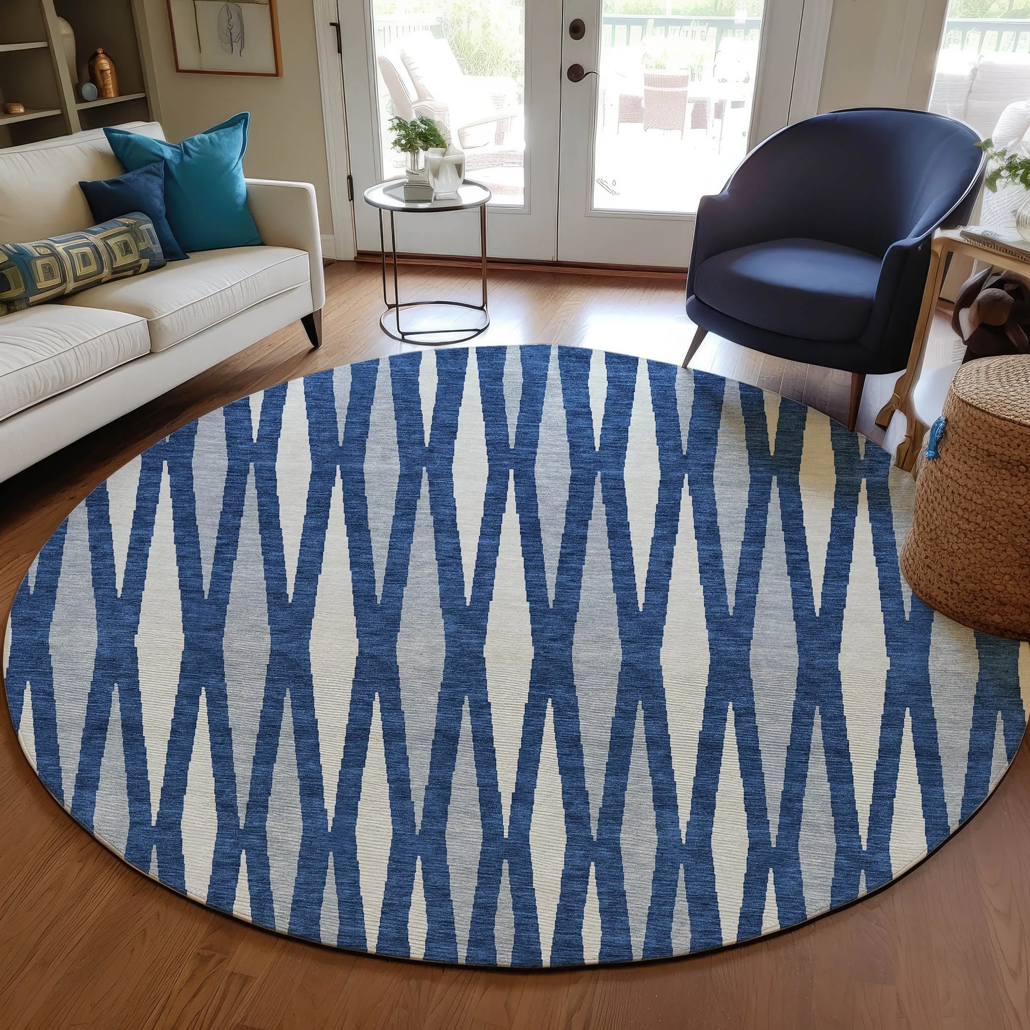 Machine Washable Indoor/ Outdoor Chantille Contemporary Mosaic Rug