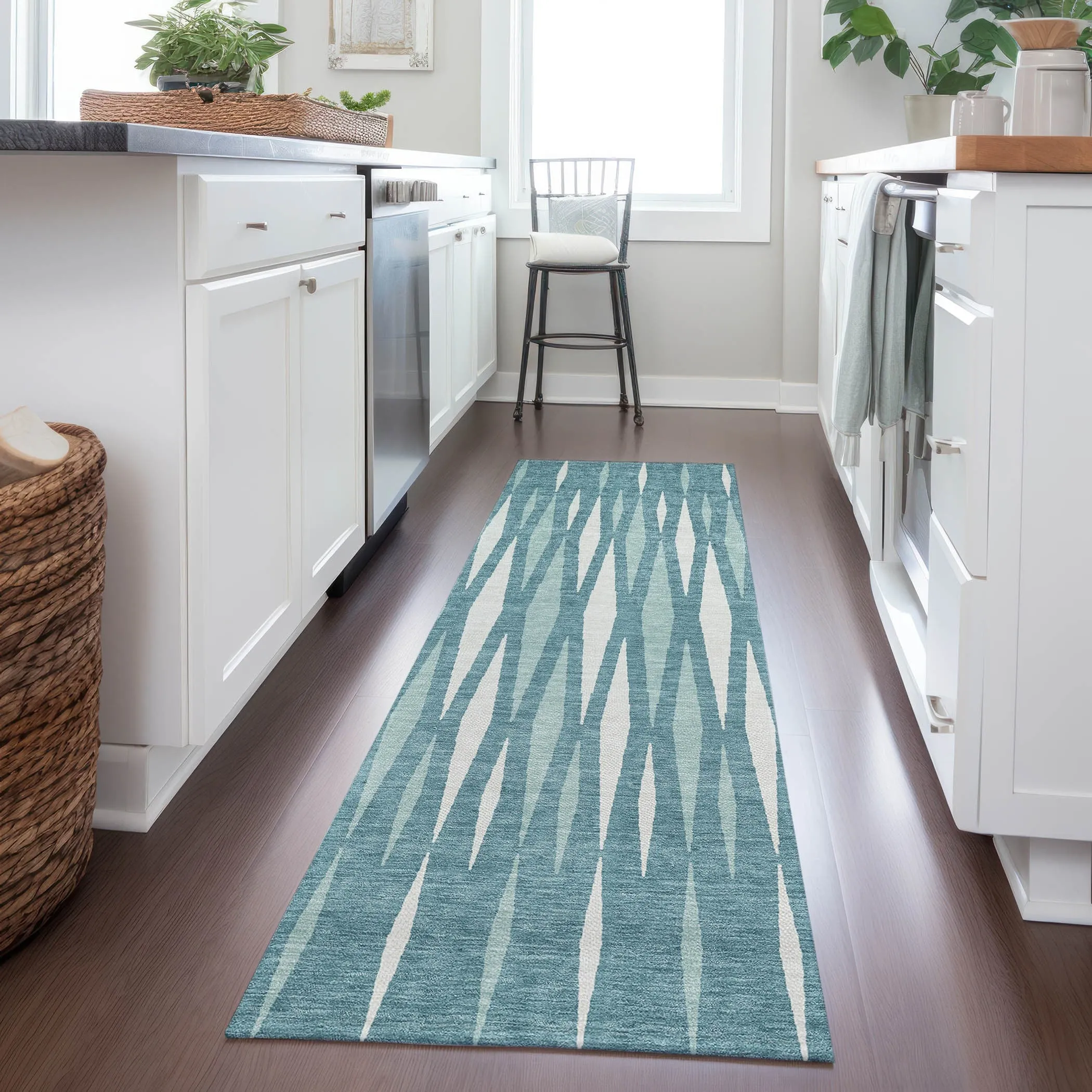 Machine Washable Indoor/ Outdoor Chantille Contemporary Mosaic Rug