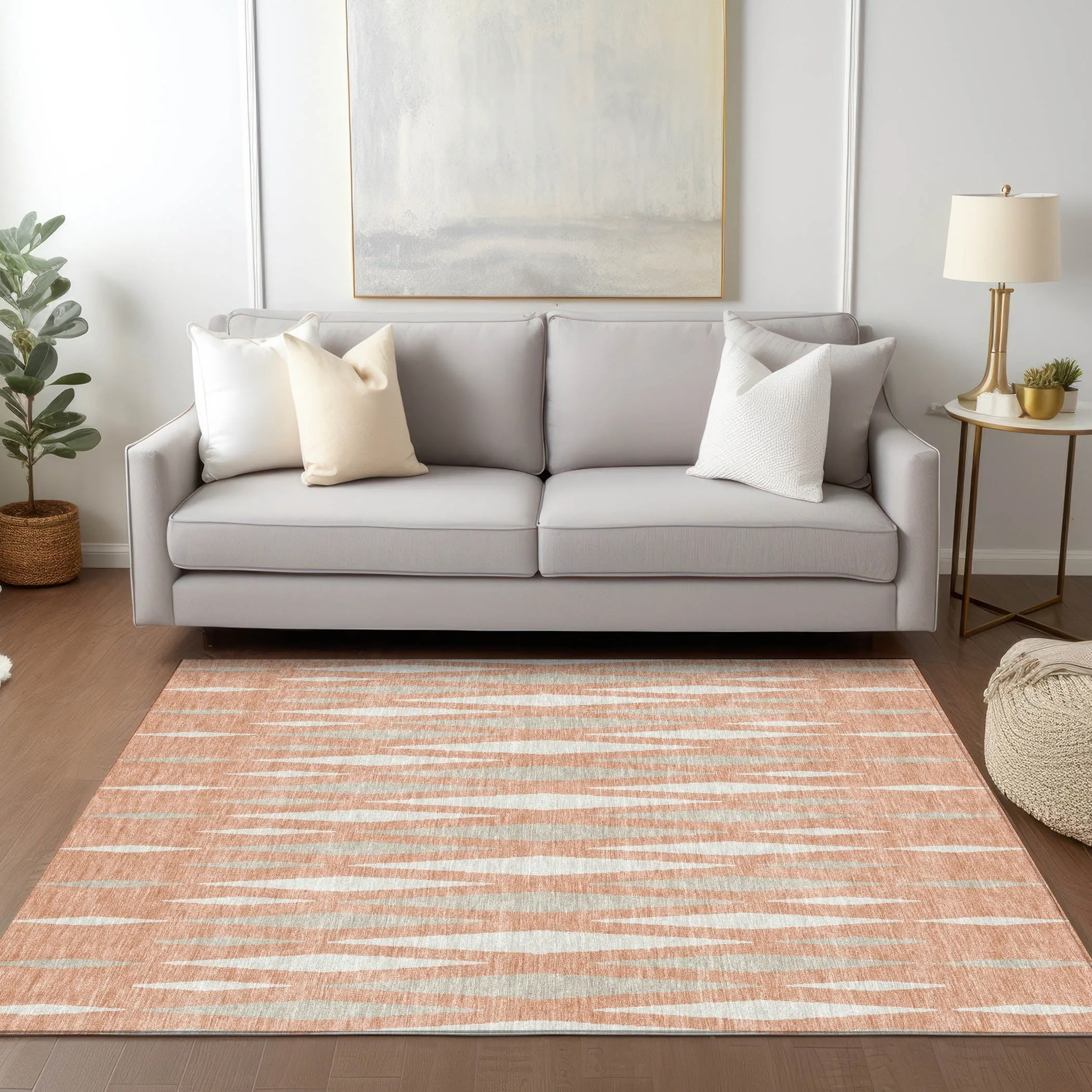 Machine Washable Indoor/ Outdoor Chantille Contemporary Mosaic Rug