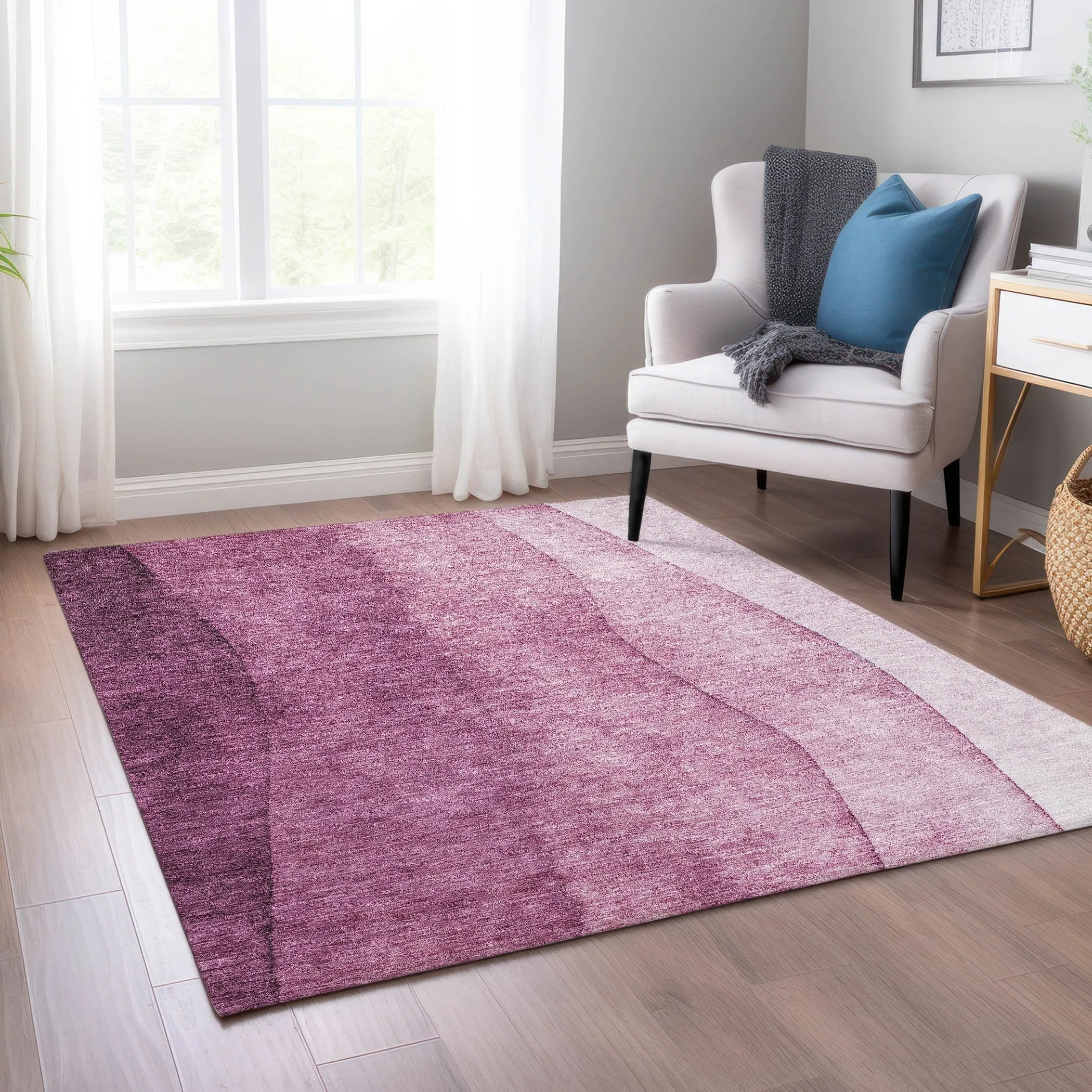 Machine Washable Indoor/ Outdoor Chantille Contemporary Ombre Rug