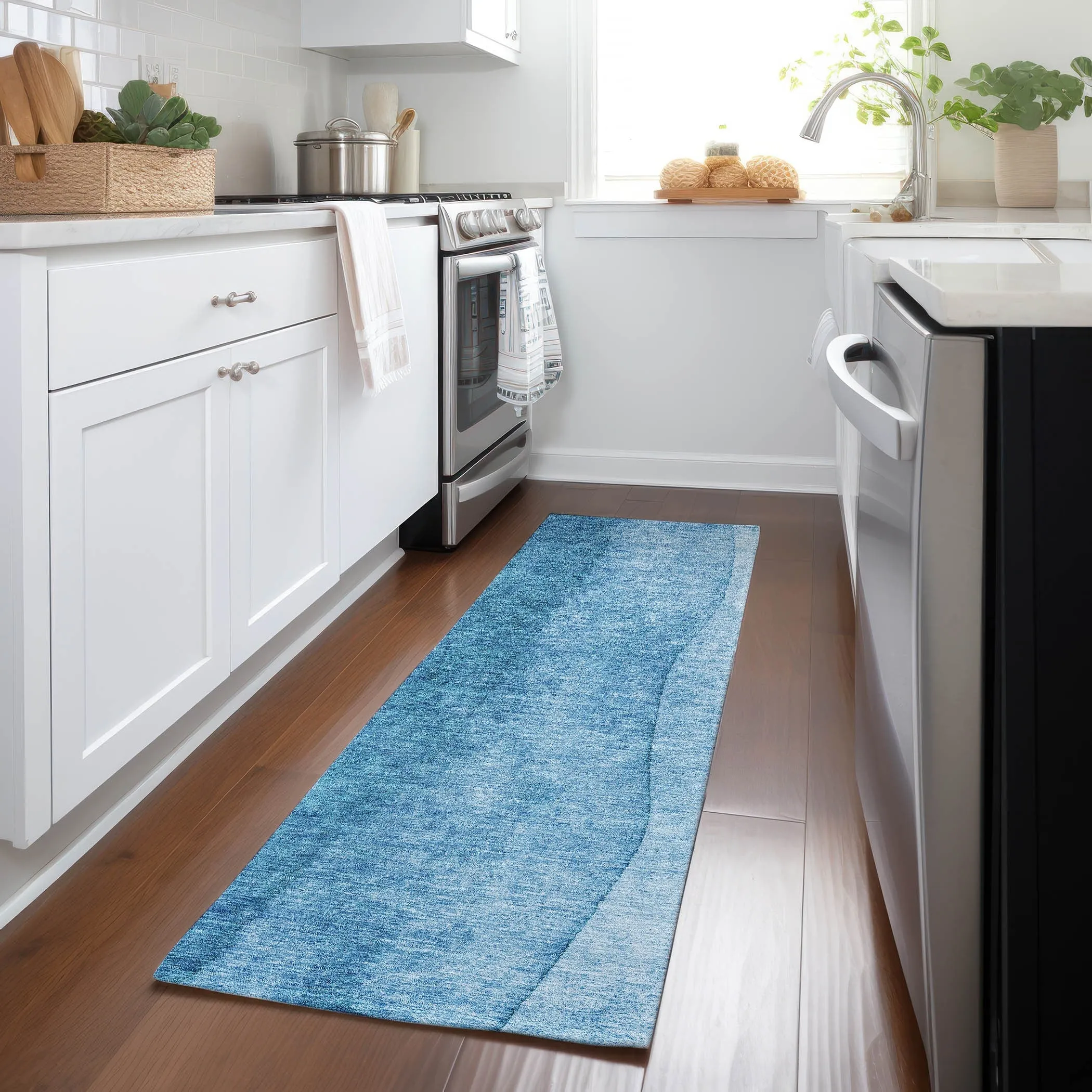 Machine Washable Indoor/ Outdoor Chantille Contemporary Ombre Rug