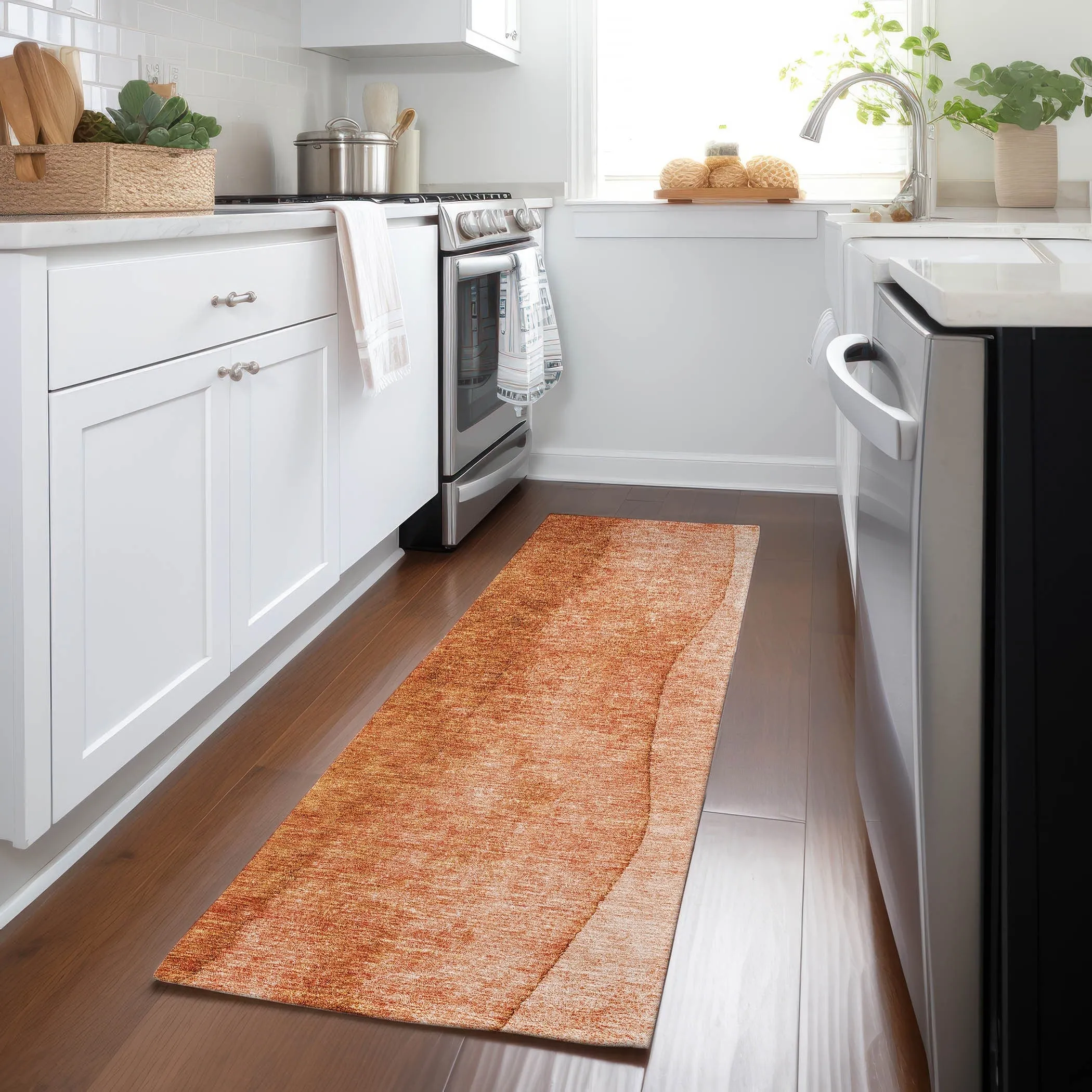 Machine Washable Indoor/ Outdoor Chantille Contemporary Ombre Rug