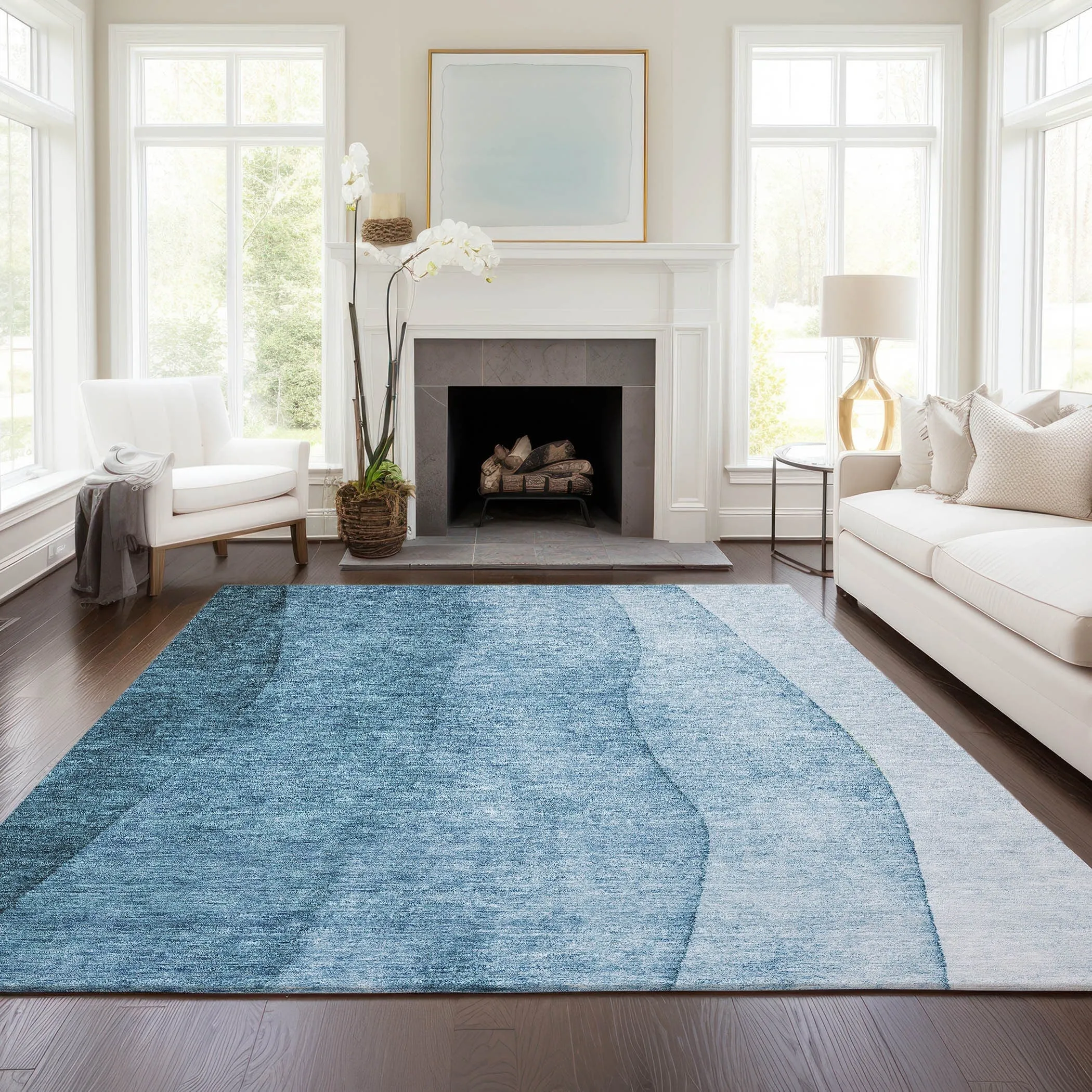 Machine Washable Indoor/ Outdoor Chantille Contemporary Ombre Rug