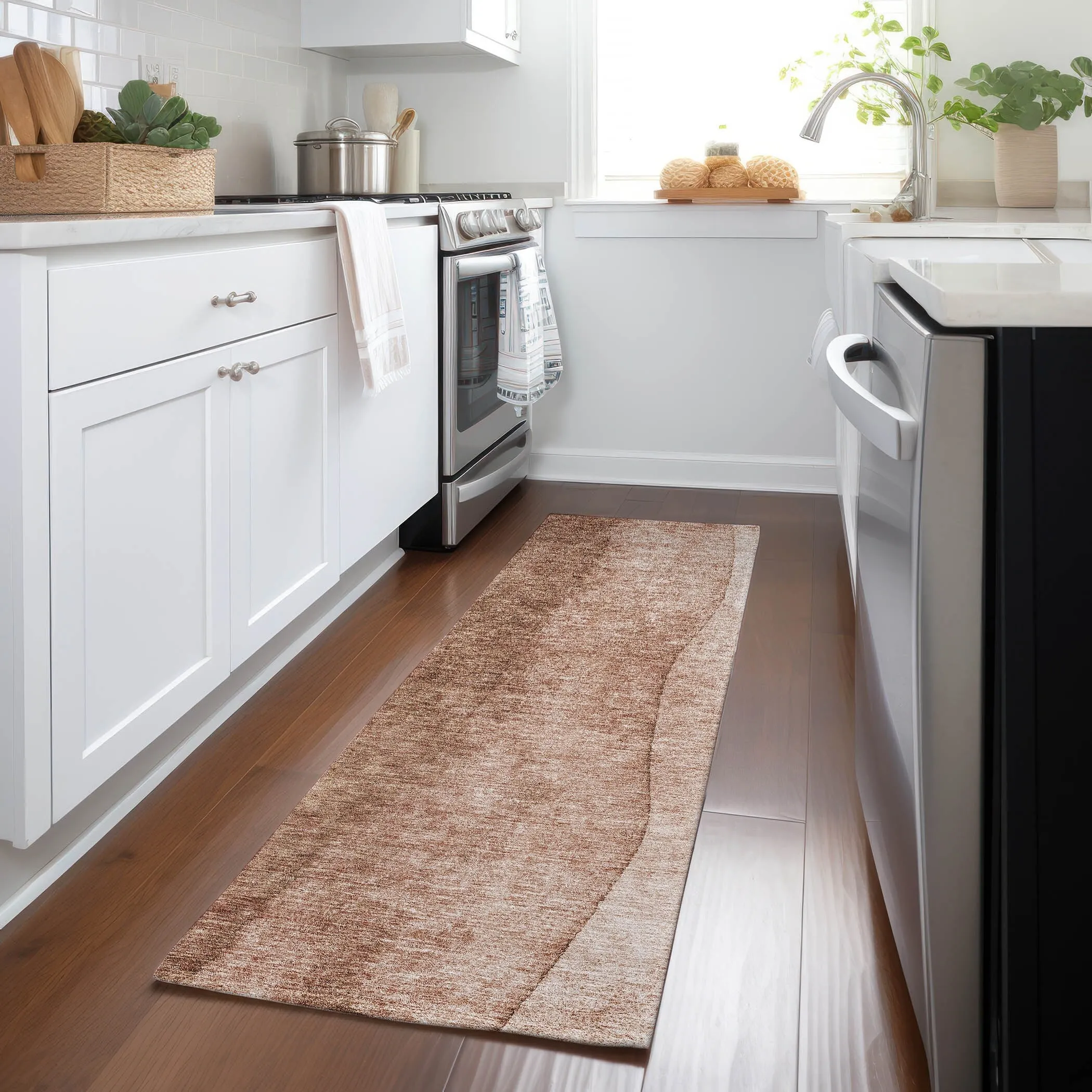 Machine Washable Indoor/ Outdoor Chantille Contemporary Ombre Rug