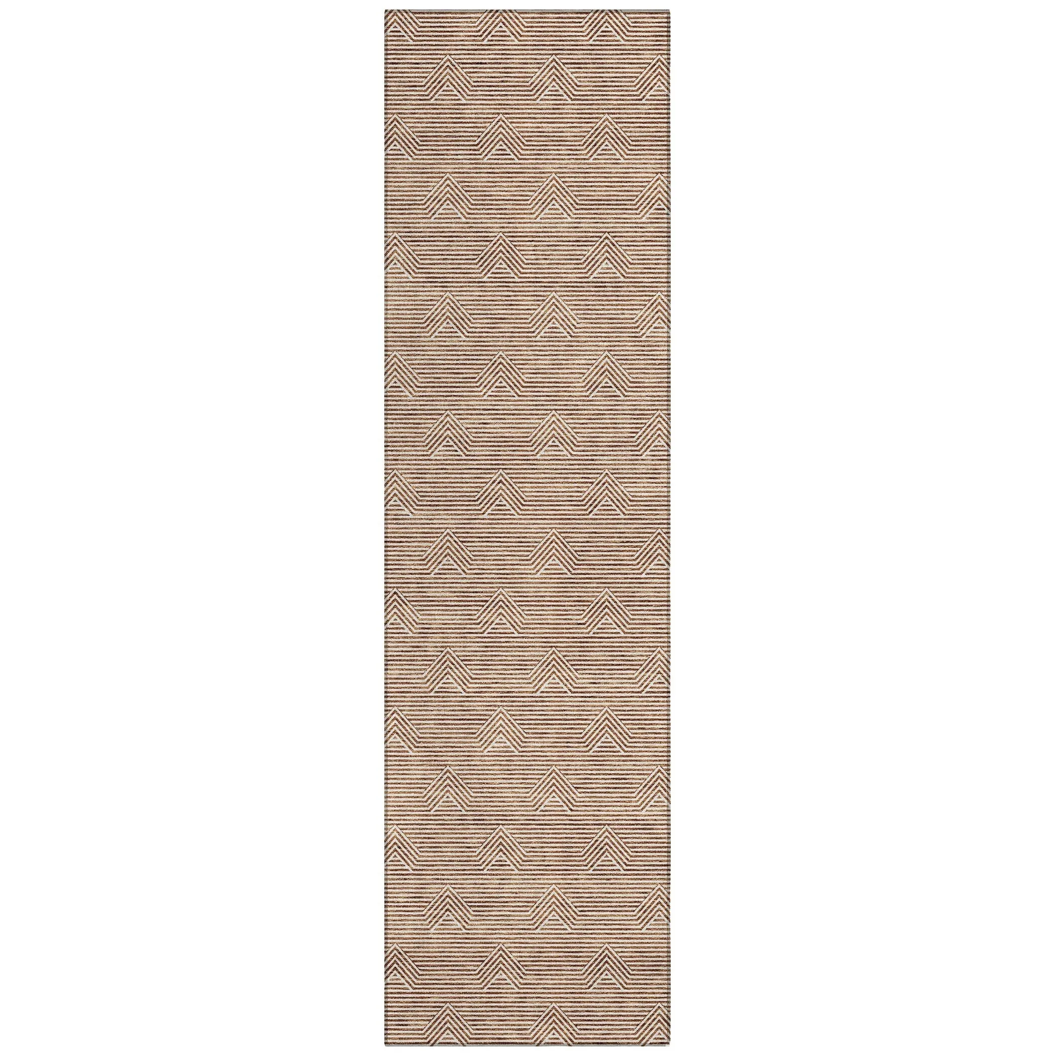Machine Washable Indoor/ Outdoor Chantille Contemporary Stripe Rug