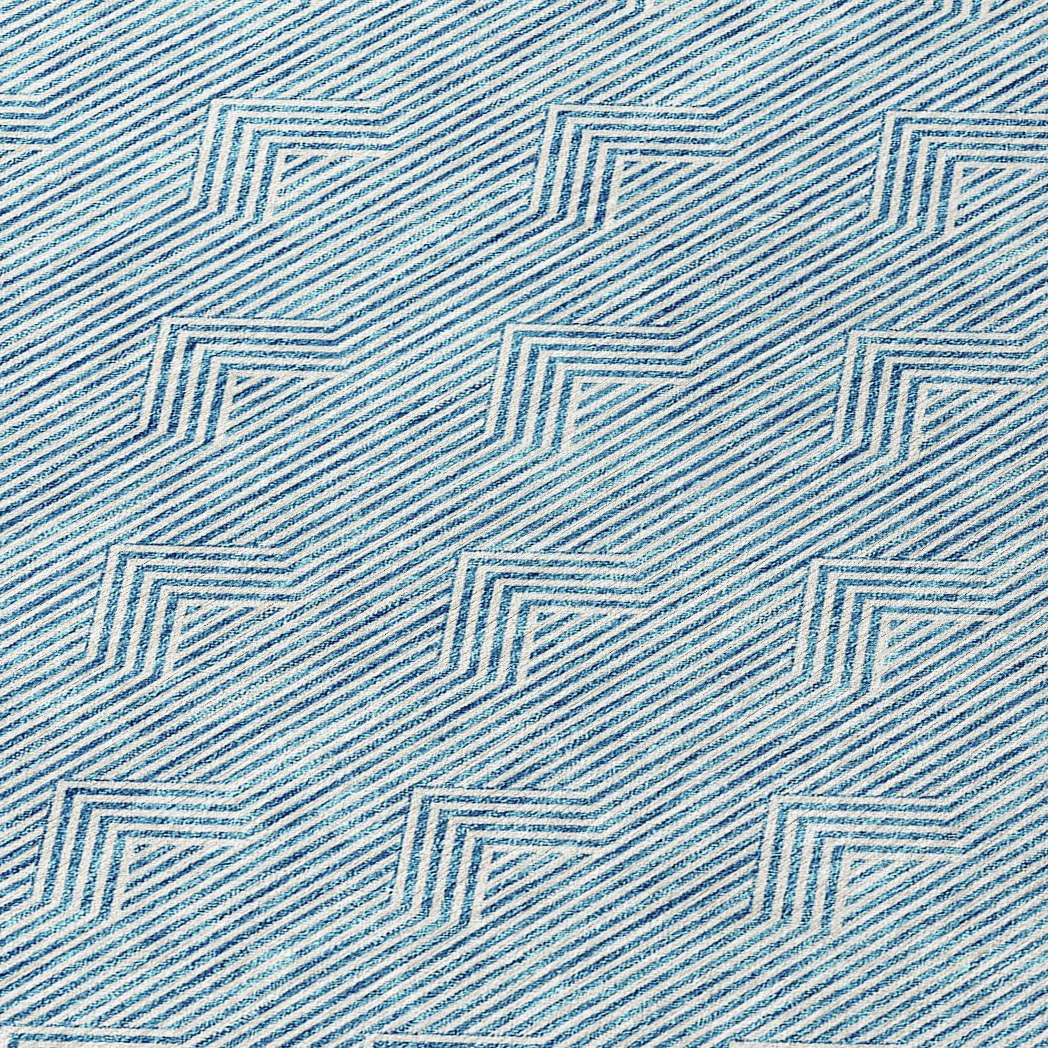Machine Washable Indoor/ Outdoor Chantille Contemporary Stripe Rug