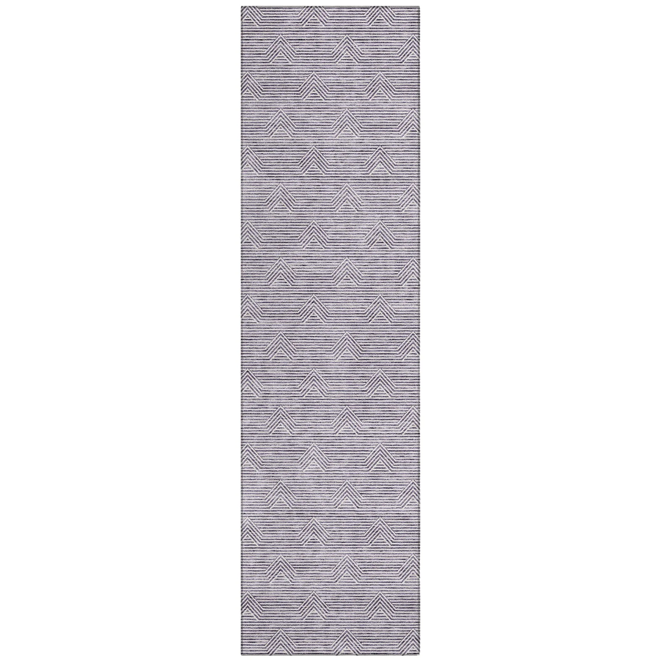Machine Washable Indoor/ Outdoor Chantille Contemporary Stripe Rug