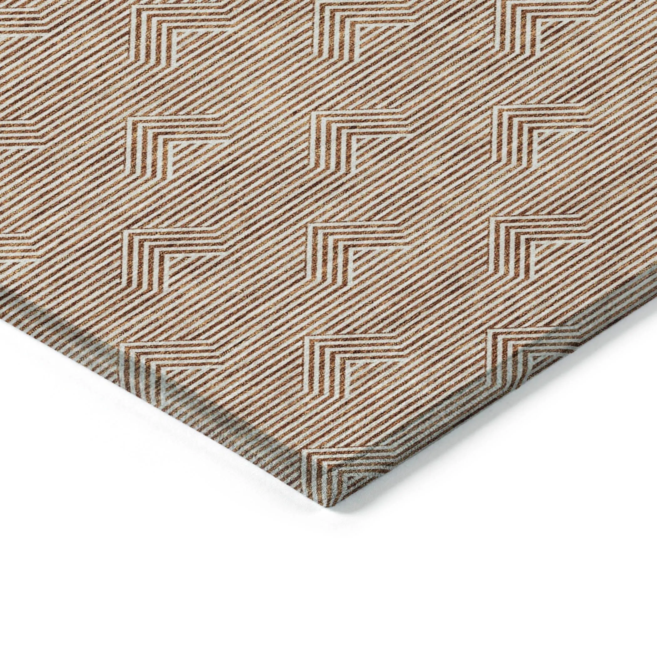 Machine Washable Indoor/ Outdoor Chantille Contemporary Stripe Rug