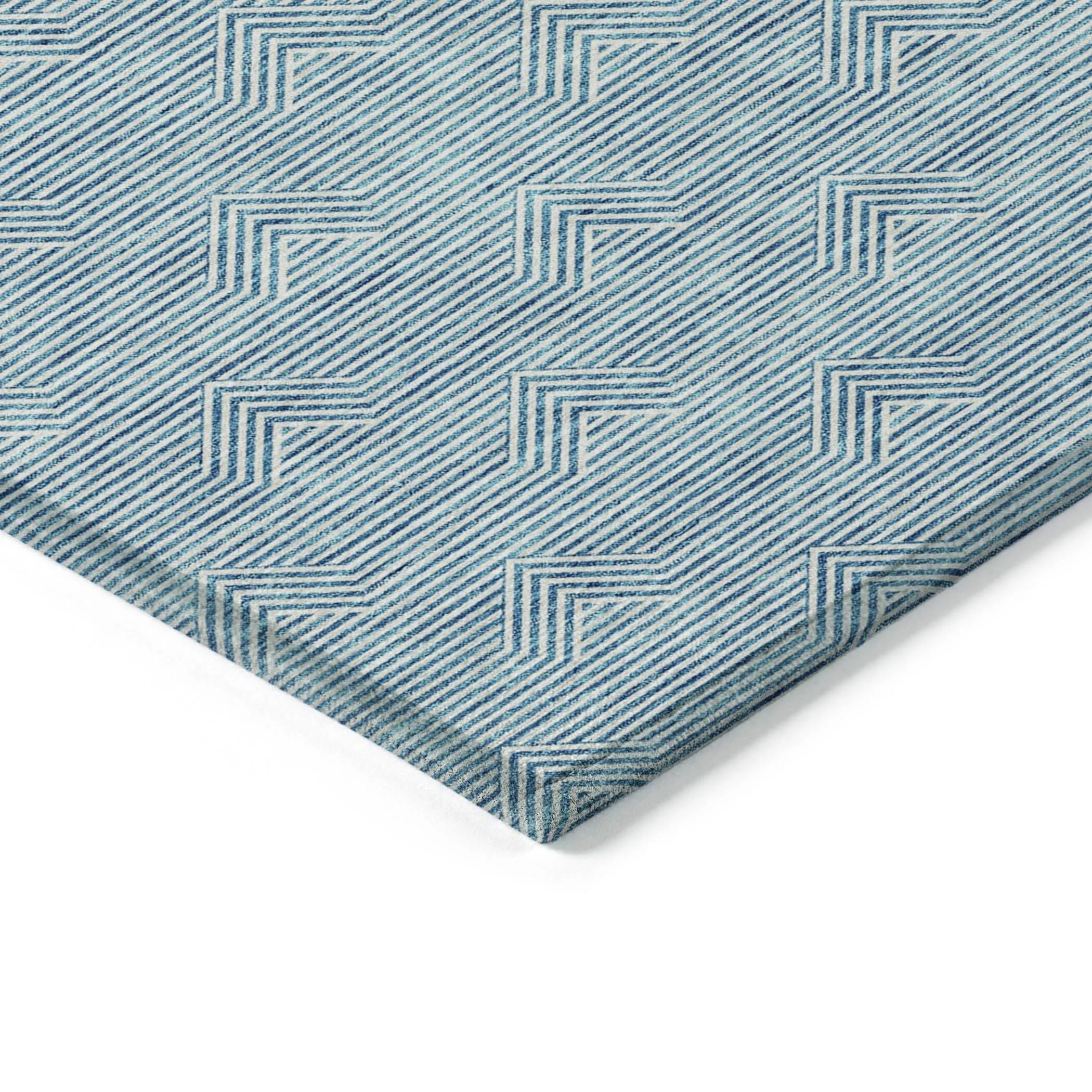 Machine Washable Indoor/ Outdoor Chantille Contemporary Stripe Rug