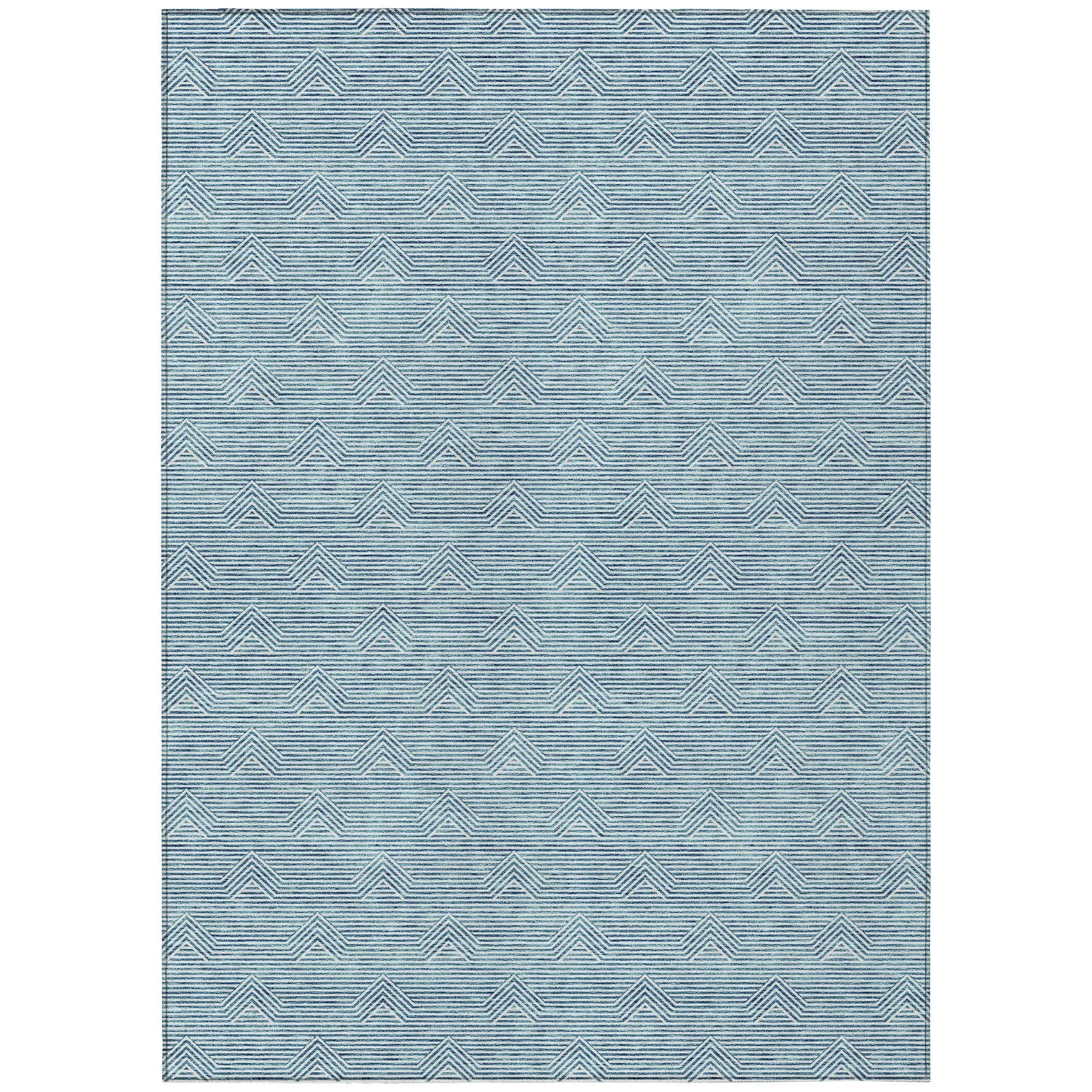 Machine Washable Indoor/ Outdoor Chantille Contemporary Stripe Rug