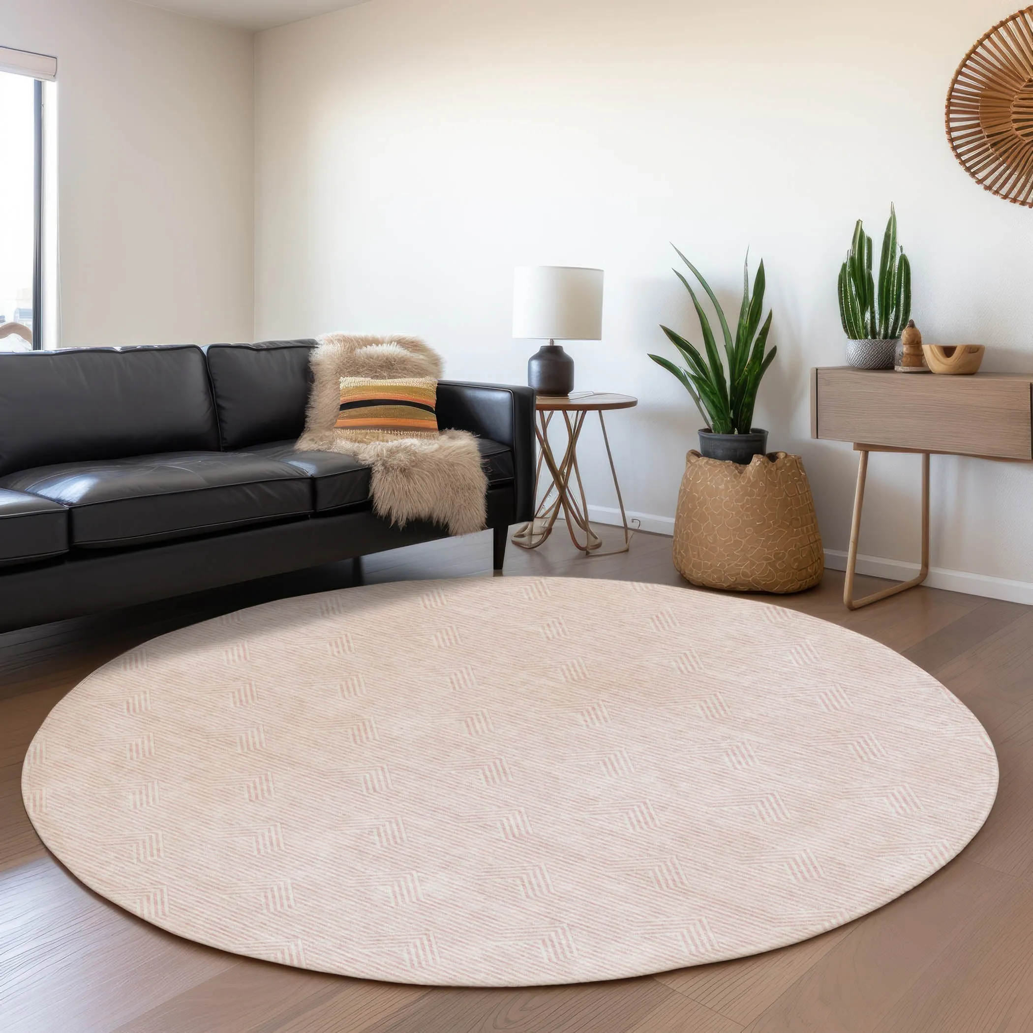 Machine Washable Indoor/ Outdoor Chantille Contemporary Stripe Rug