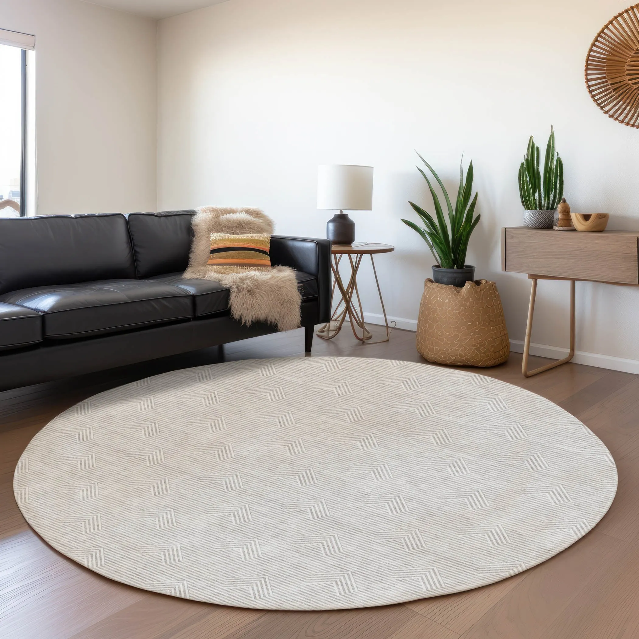 Machine Washable Indoor/ Outdoor Chantille Contemporary Stripe Rug