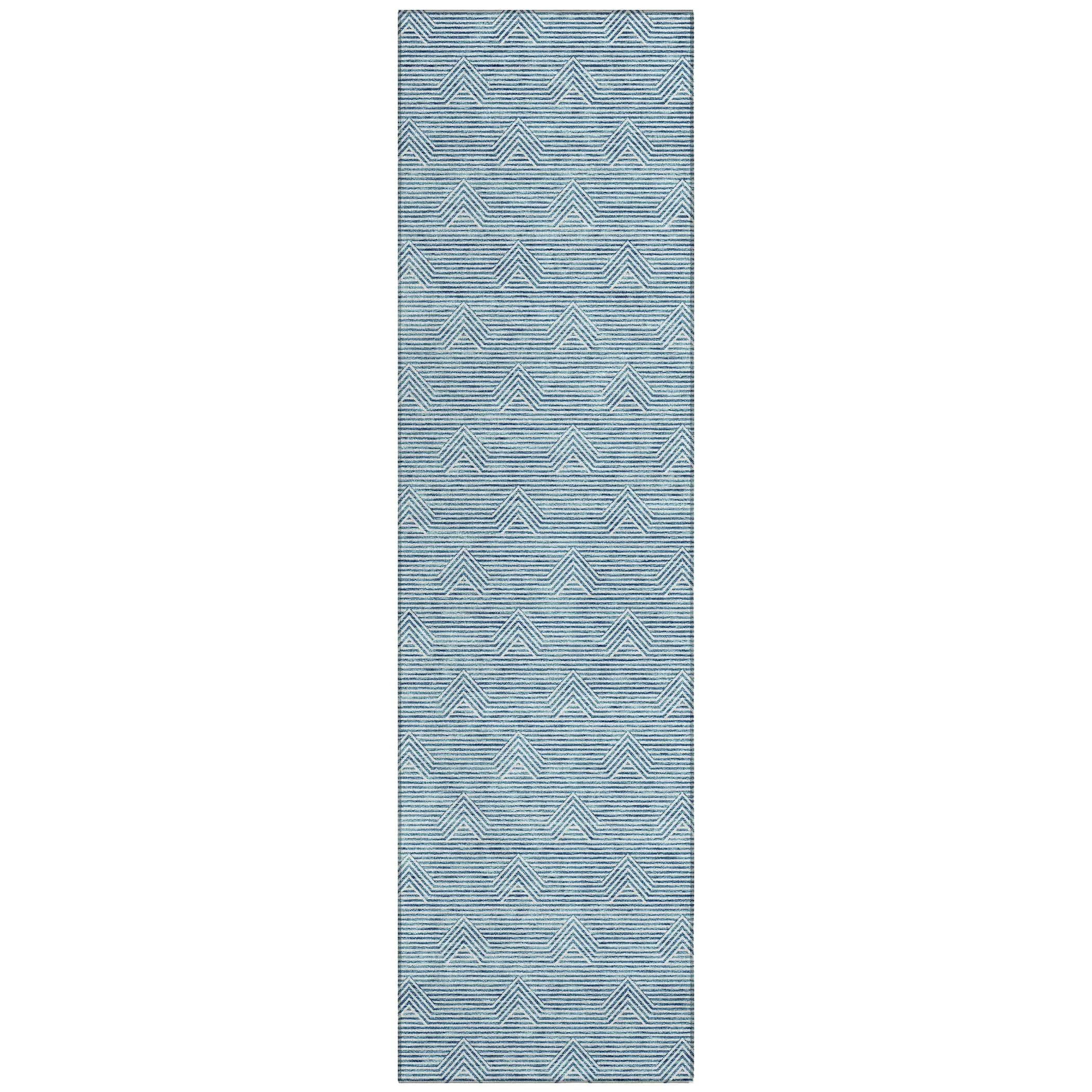 Machine Washable Indoor/ Outdoor Chantille Contemporary Stripe Rug